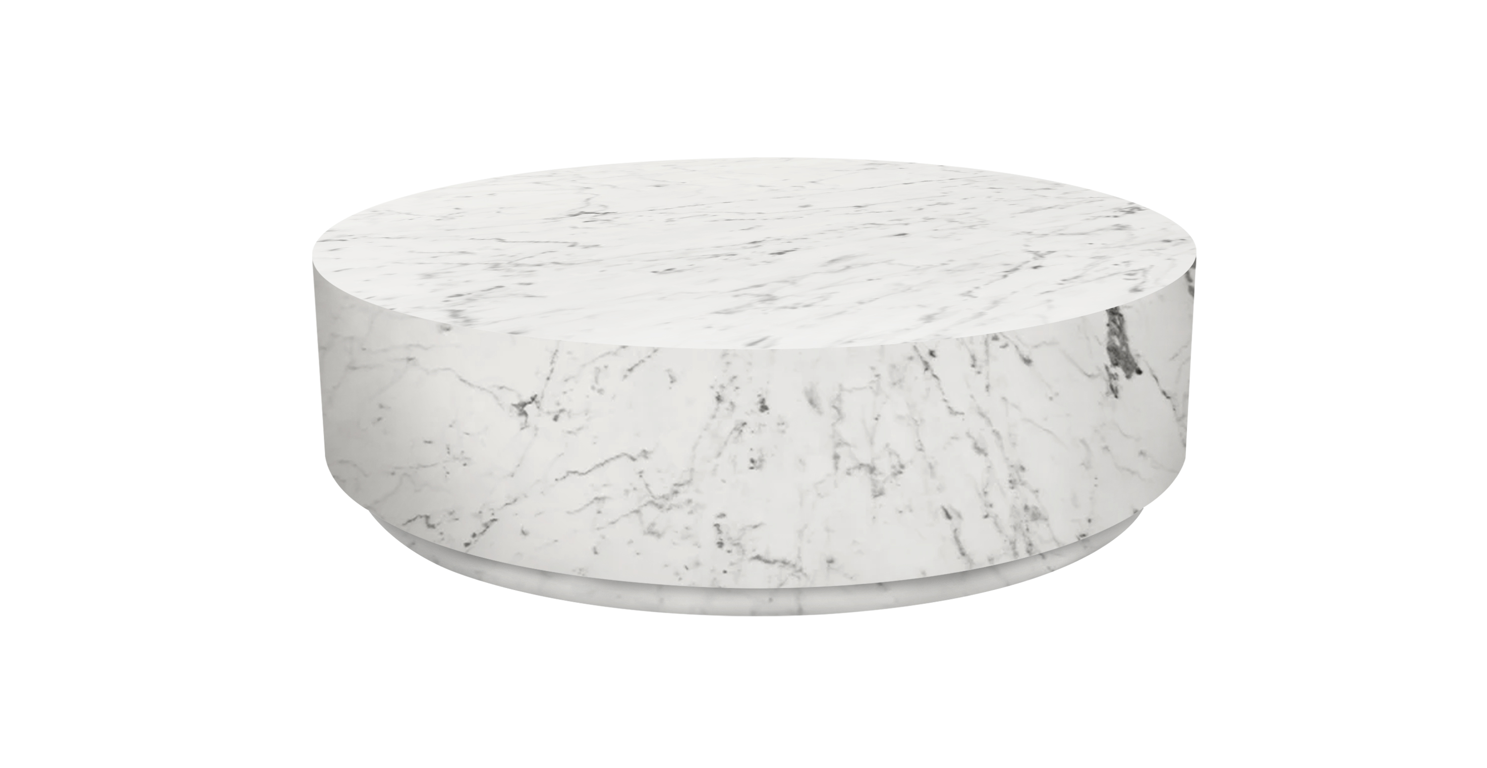 Rotondo Marble Round Minimalist Coffee Table -  Marble Arabescato 55"