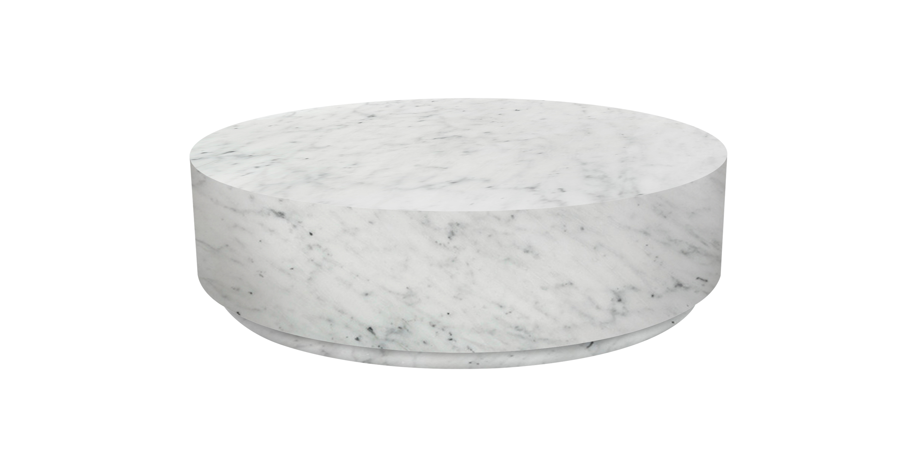 Rotondo Marble Round Minimalist Coffee Table -  Marble Carrara 55"