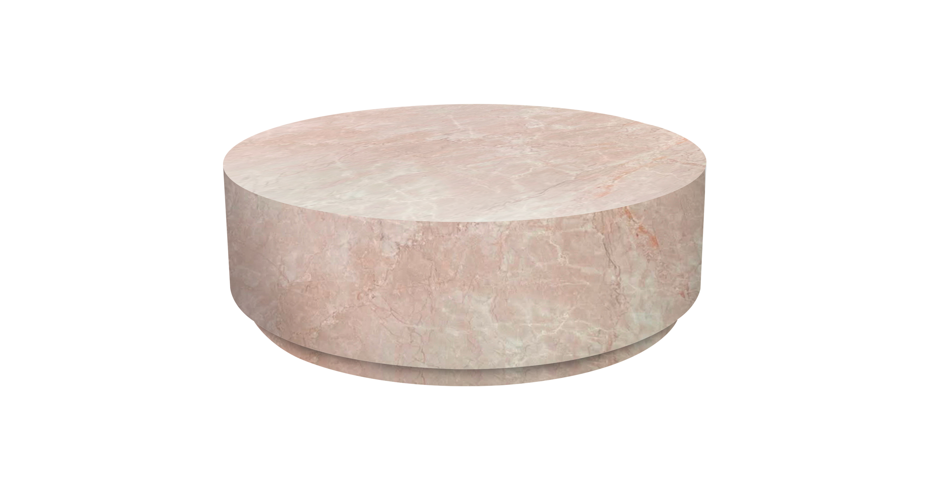 Rotondo Marble Round Minimalist Coffee Table -  Marble Rose Cream 48"