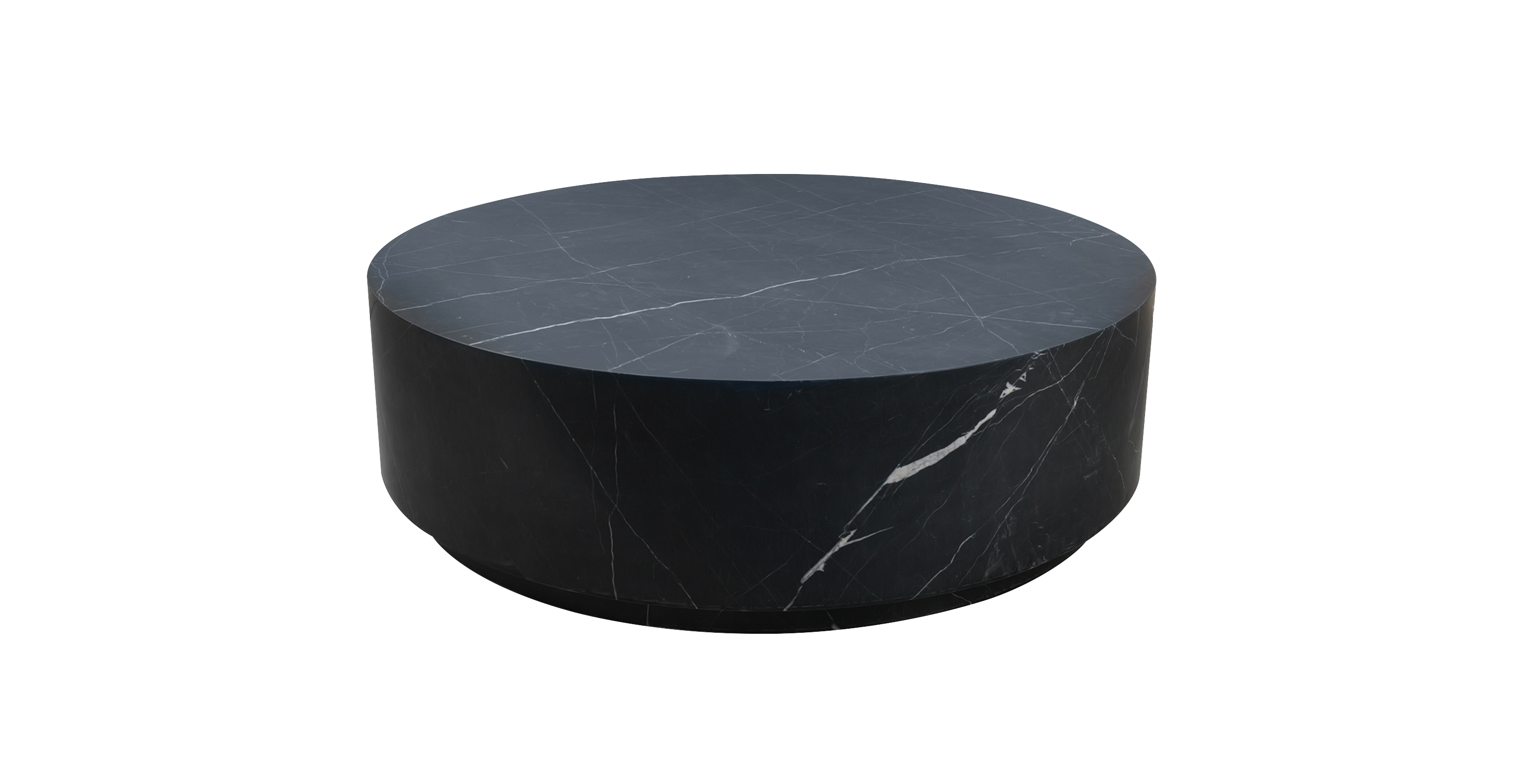 Rotondo Marble Round Minimalist Coffee Table -  Marble Calacatta Nero 48"