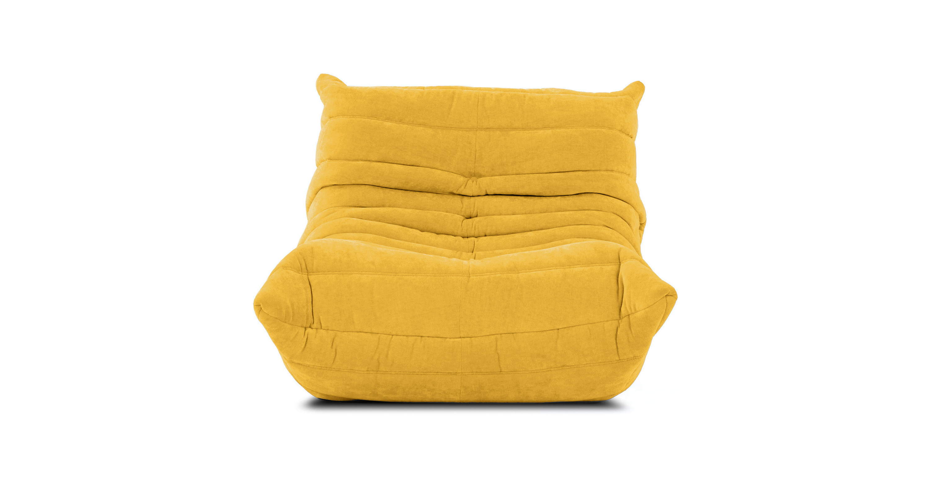 Michel Ducaroy Fabric Fireside Chair - Chenille Yellow