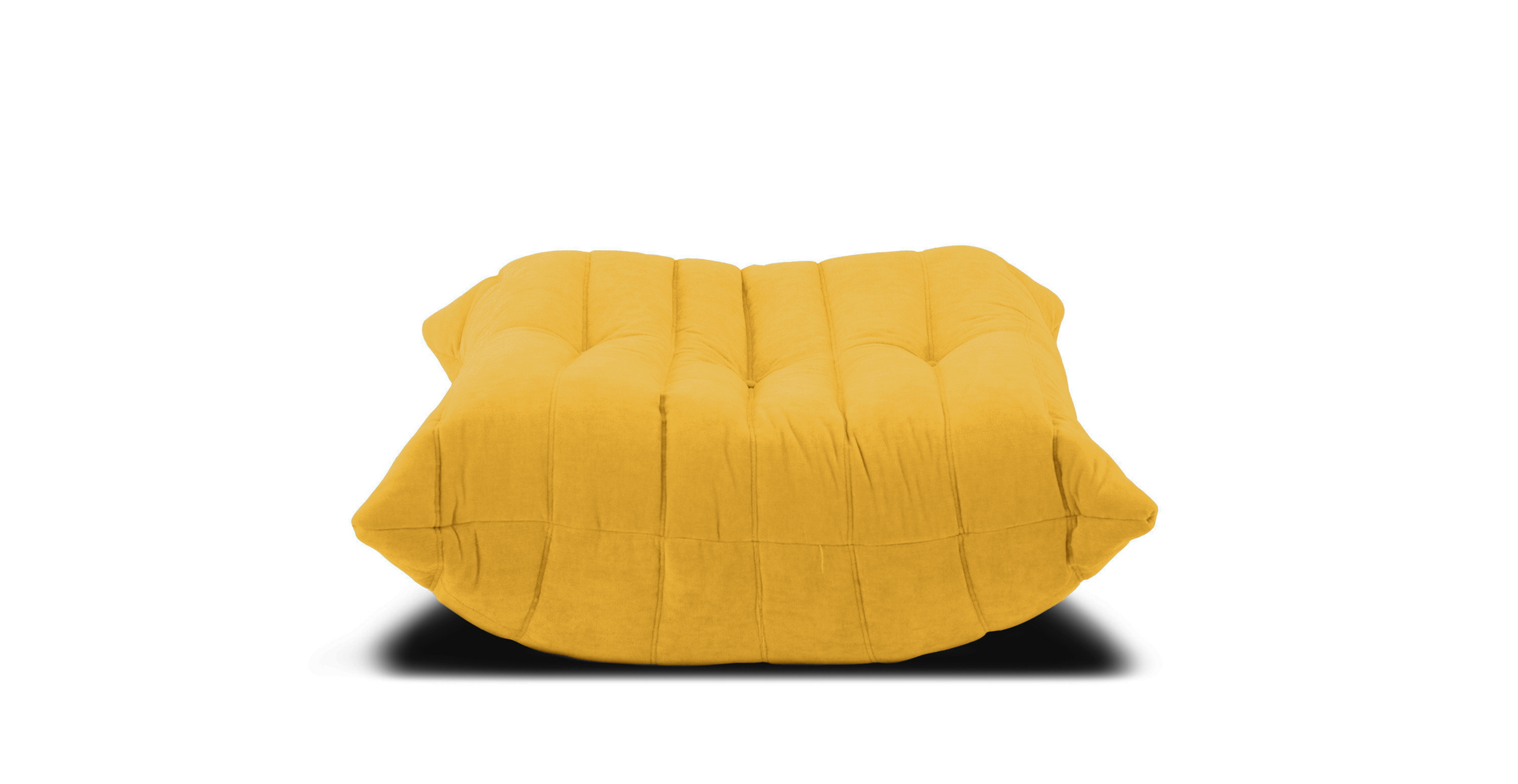 Michel Ducaroy Modern Fabric Ottoman -  Chenille Yellow