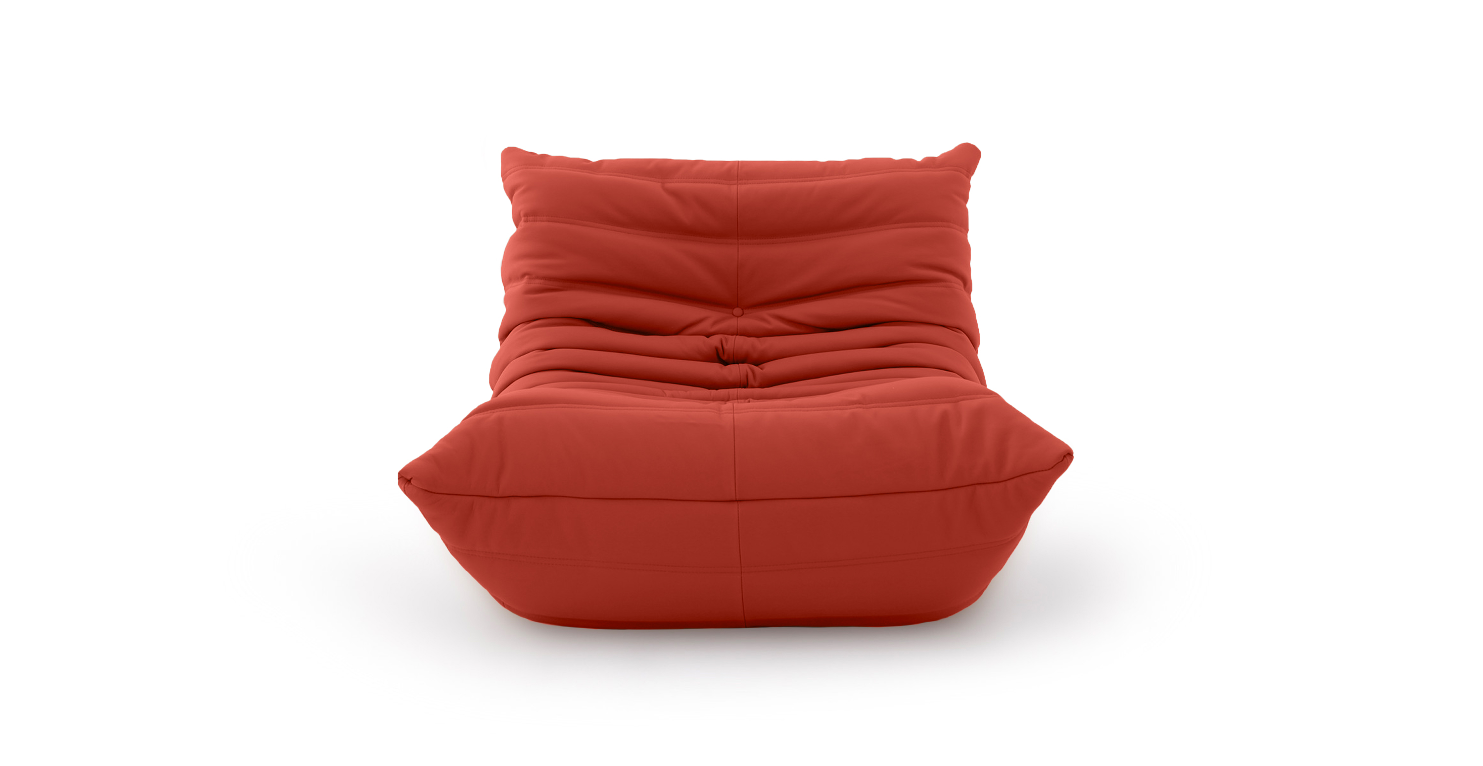 Michel Ducaroy Fireside Leather Lounge Chair -  Leather Red