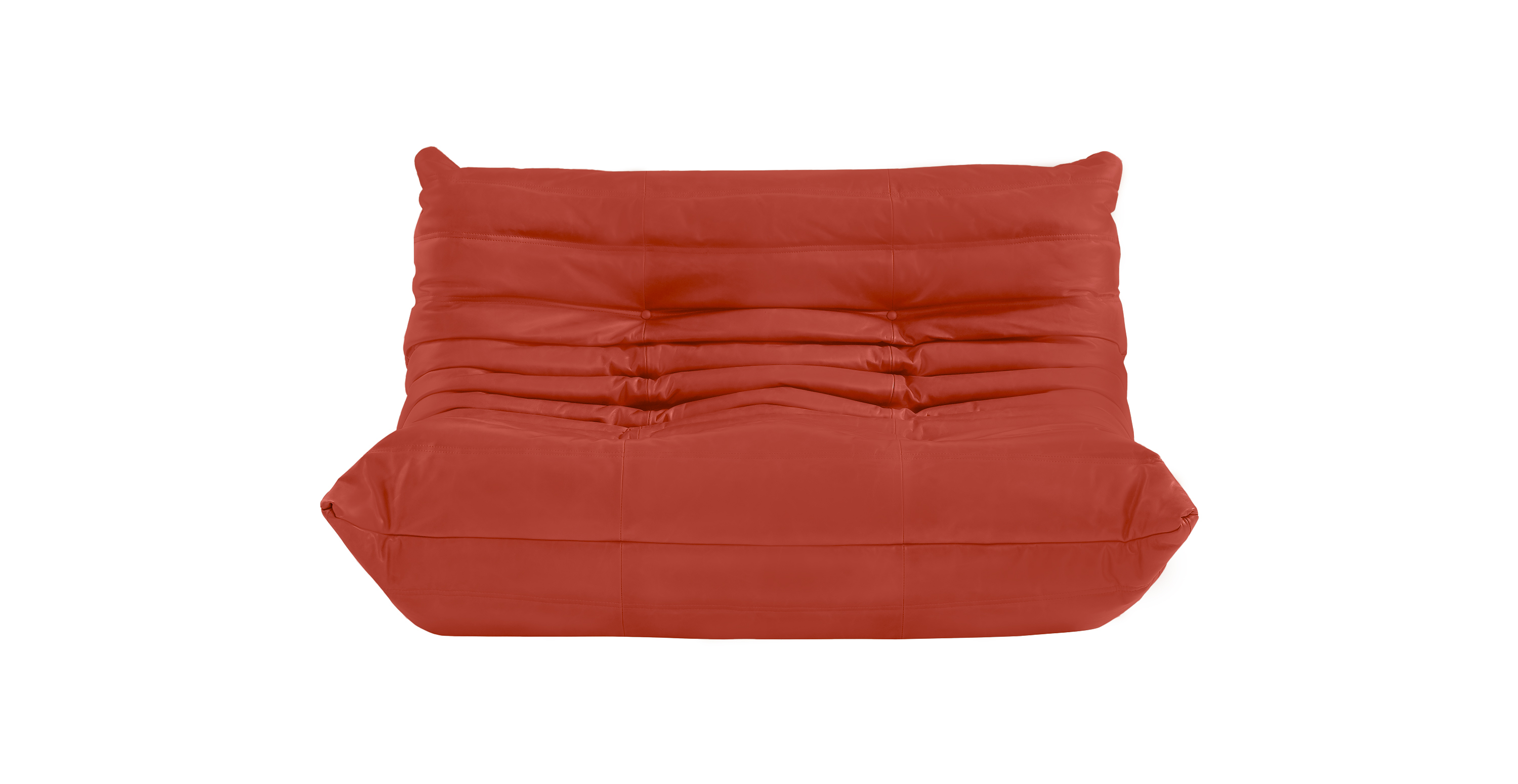 Michel Ducaroy Portside 2 Seater Leather Loveseat -  Leather Red