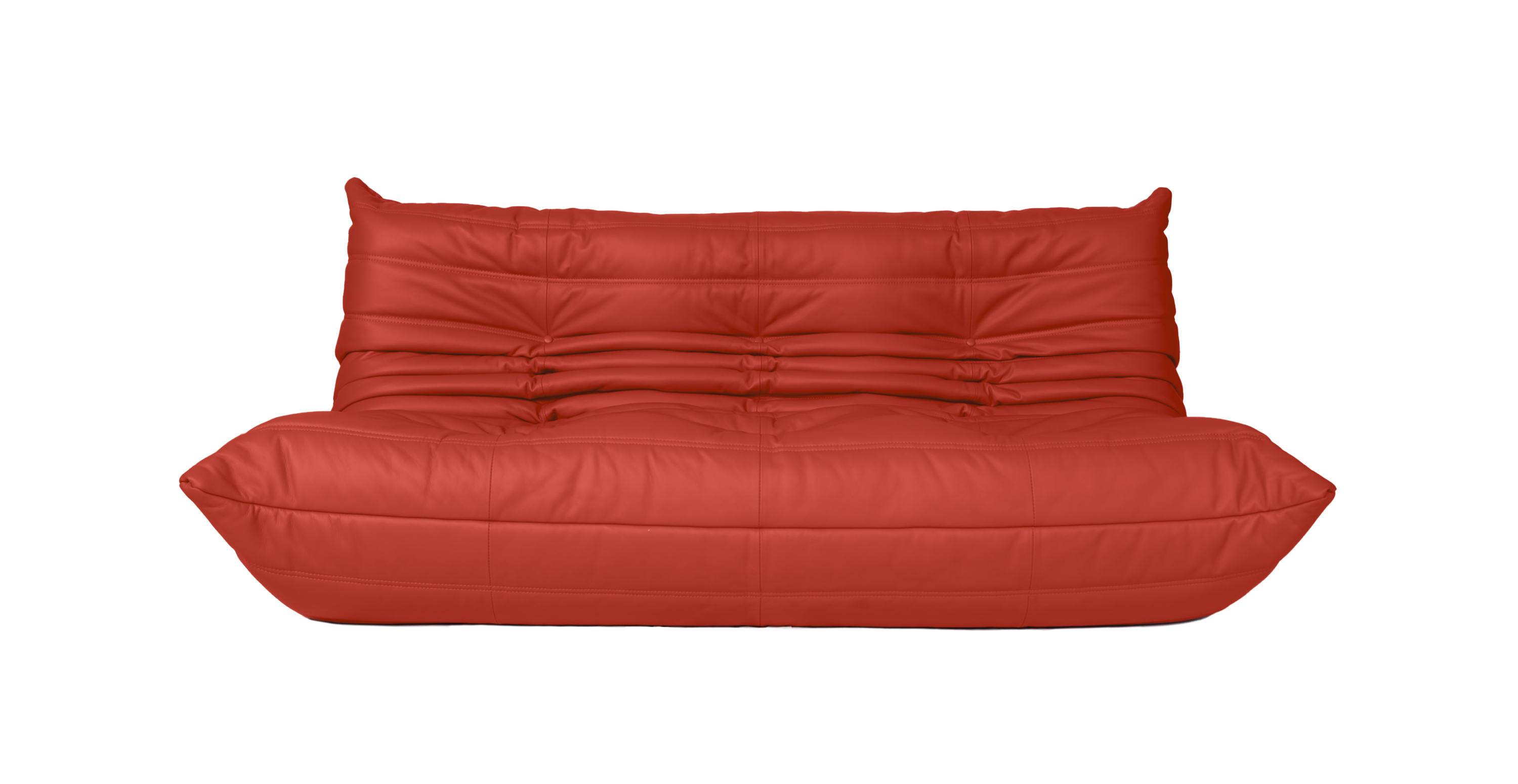 Michel Ducaroy Quayside 3 Seater Premium Leather Sofa -  Leather Red