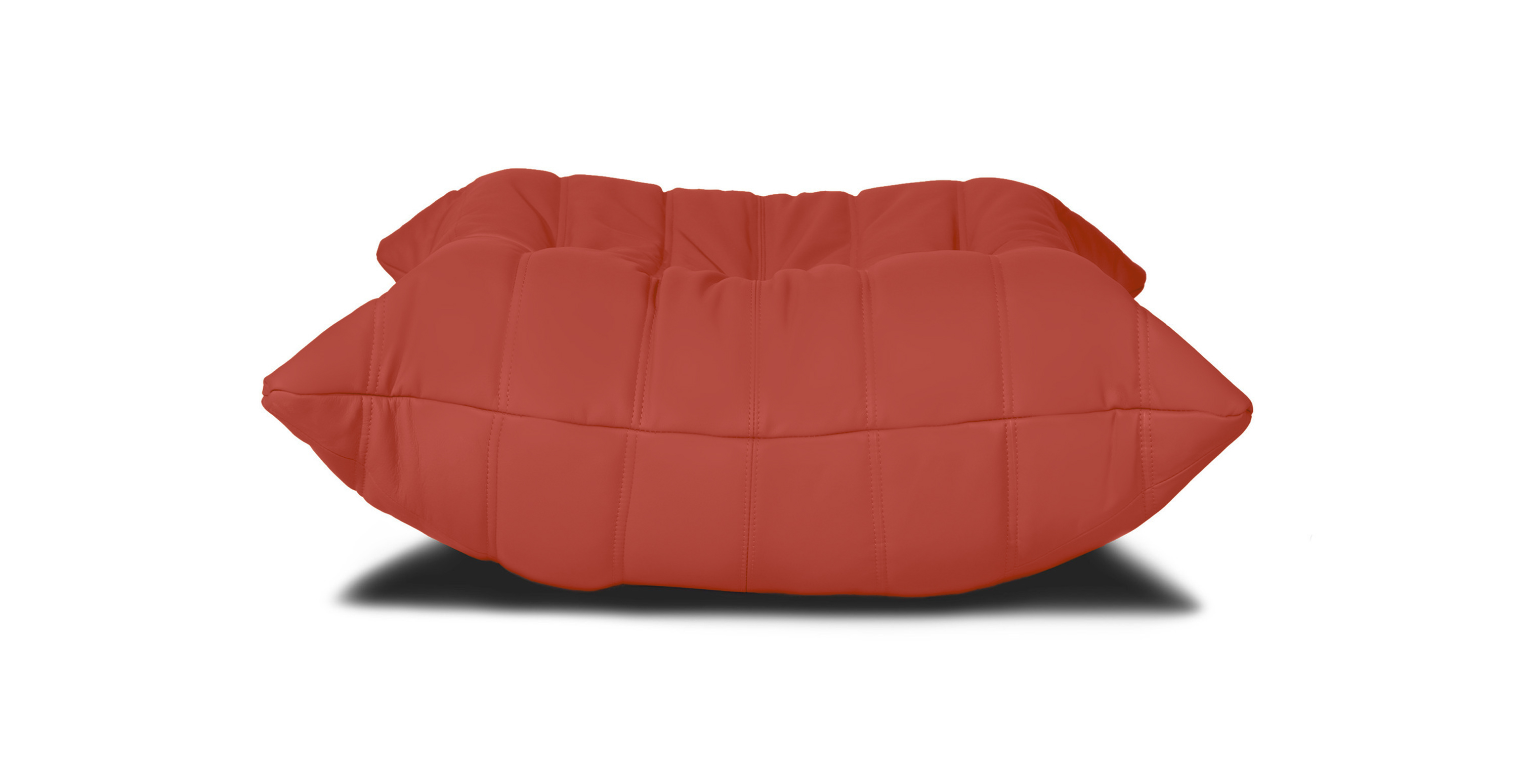 Michel Ducaroy Modern Style Leather Ottoman -  Leather Red