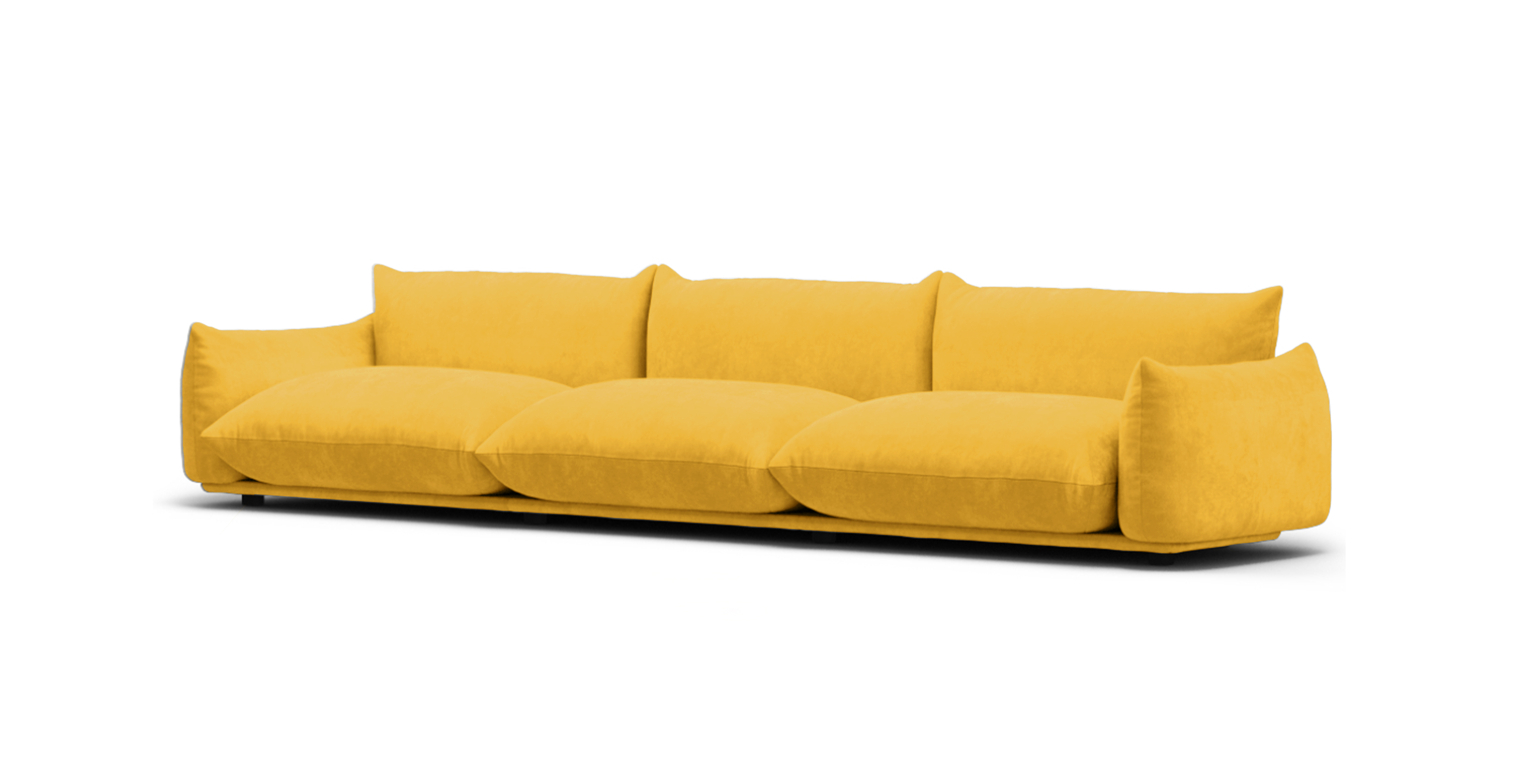 Mario Marenco System 3 Seater Sofa - Chenille Yellow
