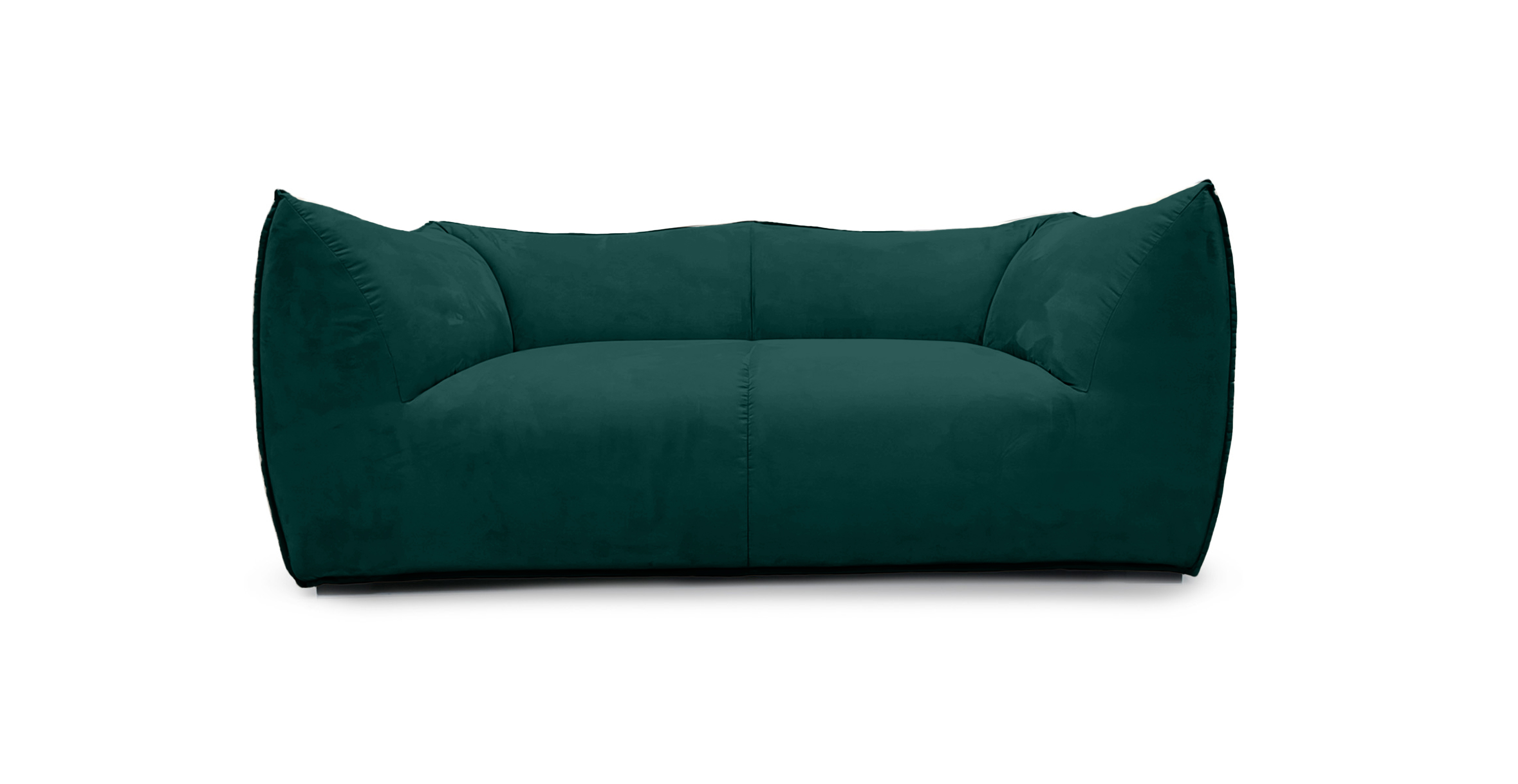 Mario Bellini Leandro Modern Loveseat -  Velvet Dark Green Velvet