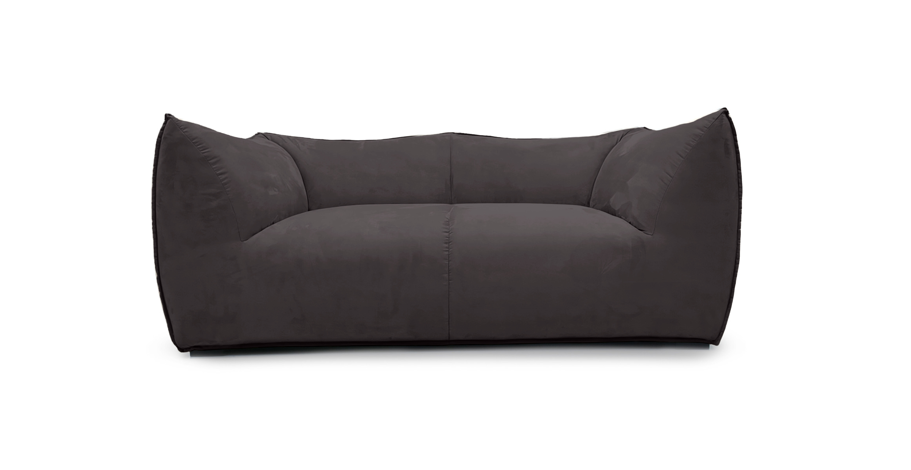 Mario Bellini Leandro Modern Loveseat -  Velvet Iron Grey Velvet
