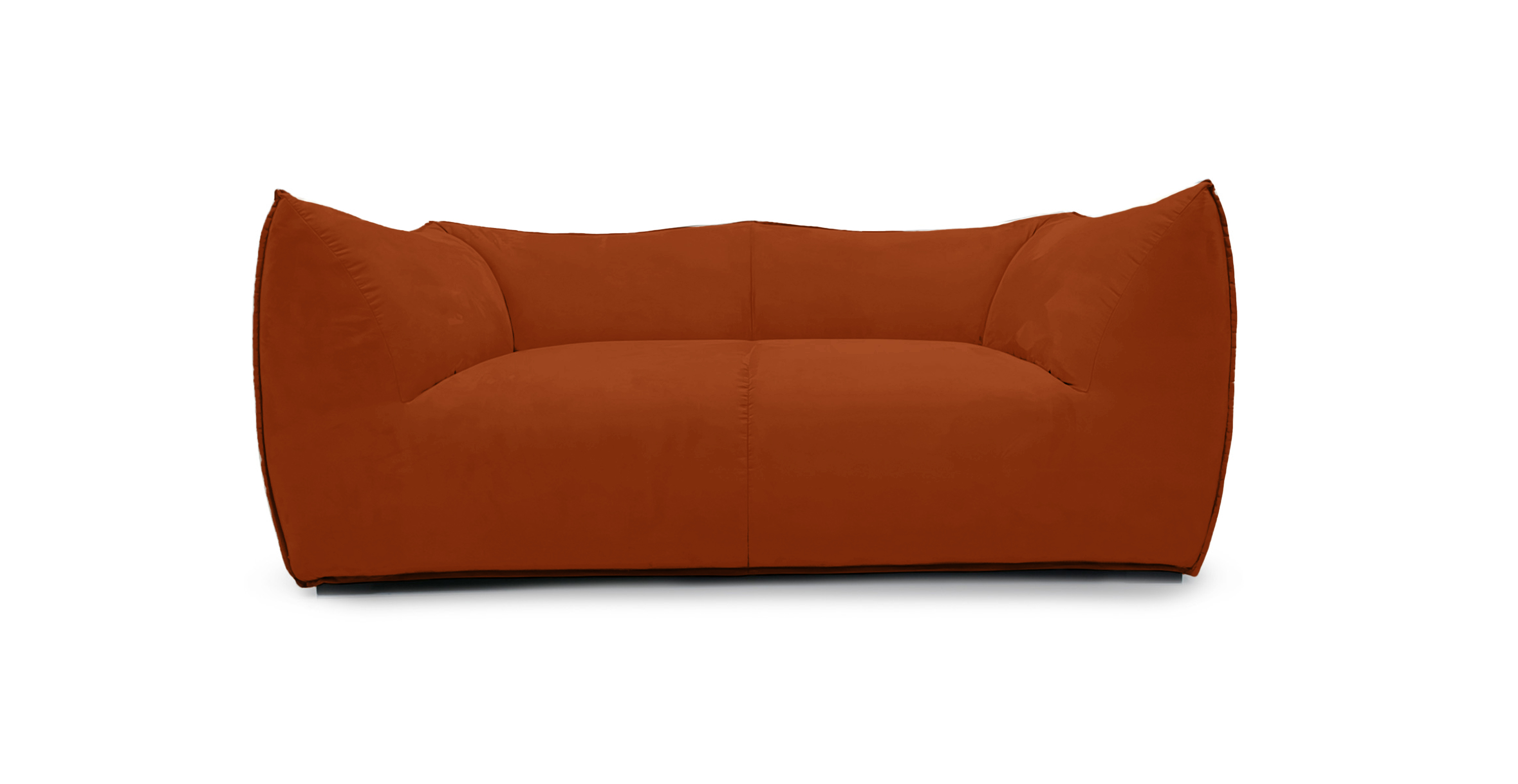 Mario Bellini Leandro Modern Loveseat -  Velvet Rust Orange Velvet