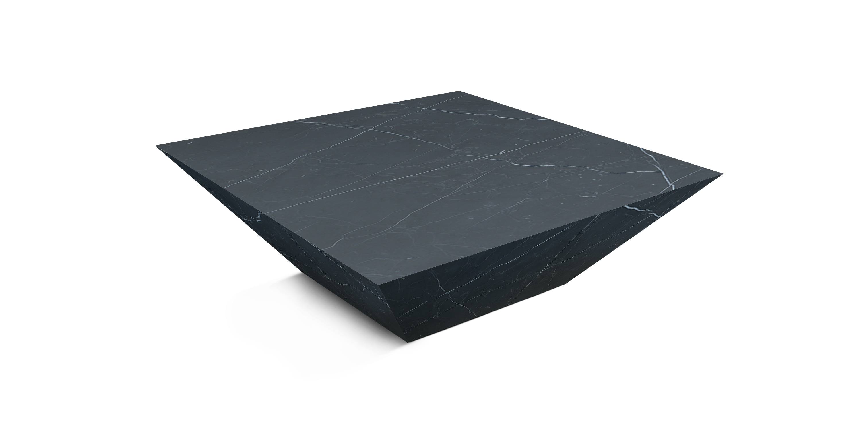 Essenza Marble Plinth Modern Coffee Table -  Marble Calacatta Nero