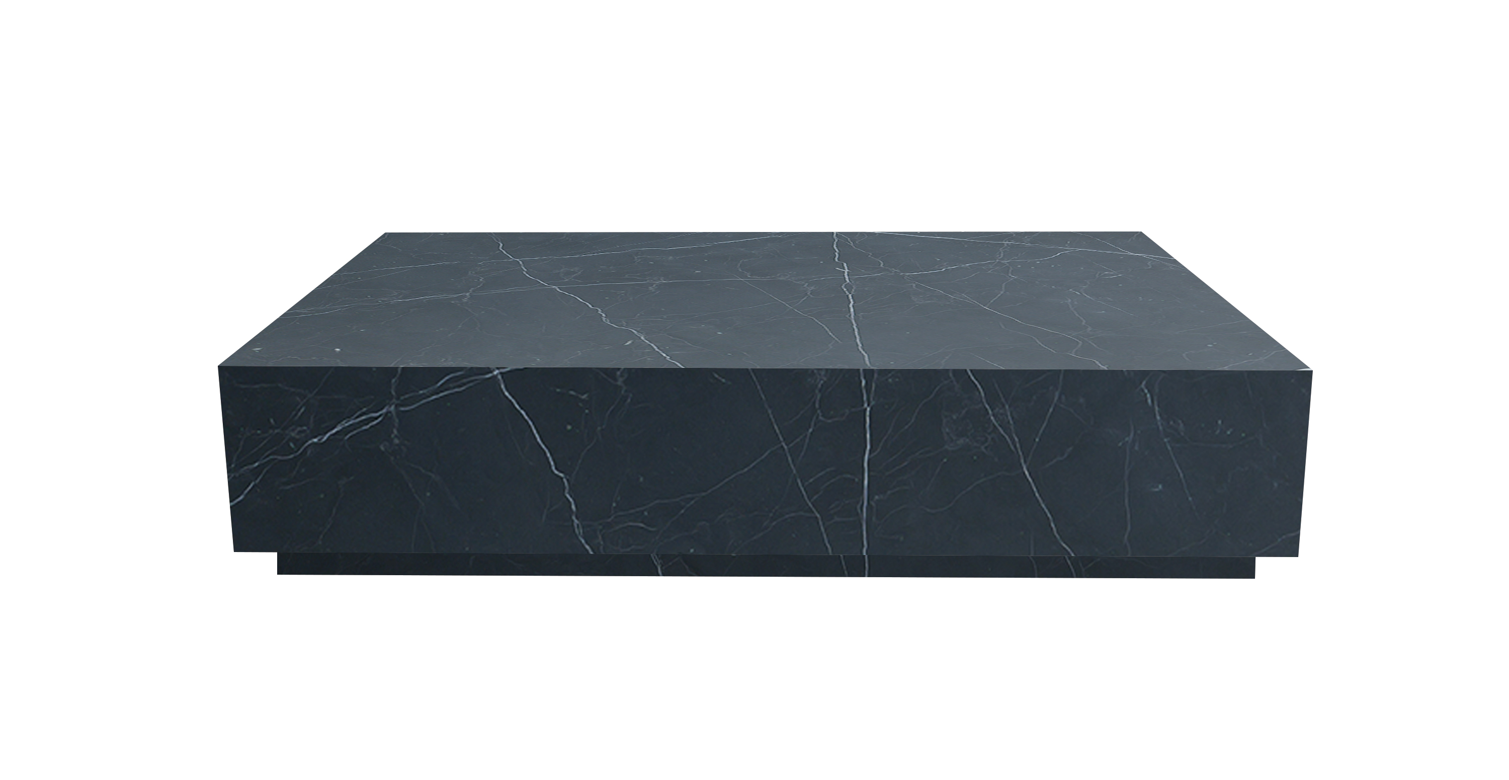 Ponente Marble Monolith Rectangular Coffee Table -  Marble Calacatta Nero 55"