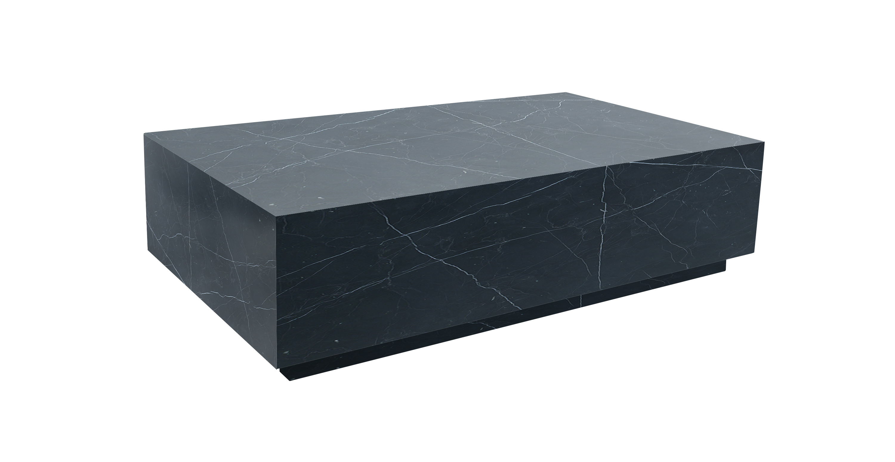 Ponente Marble Monolith Rectangular Coffee Table -  Marble Calacatta Nero 67"