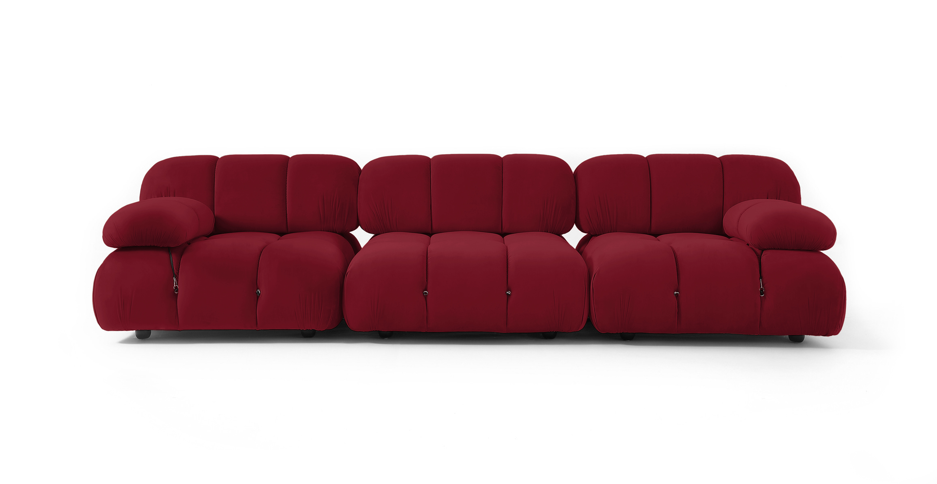 Mario Bellini 3-Seater Modular Sofa -  Velvet Burgundy Velvet