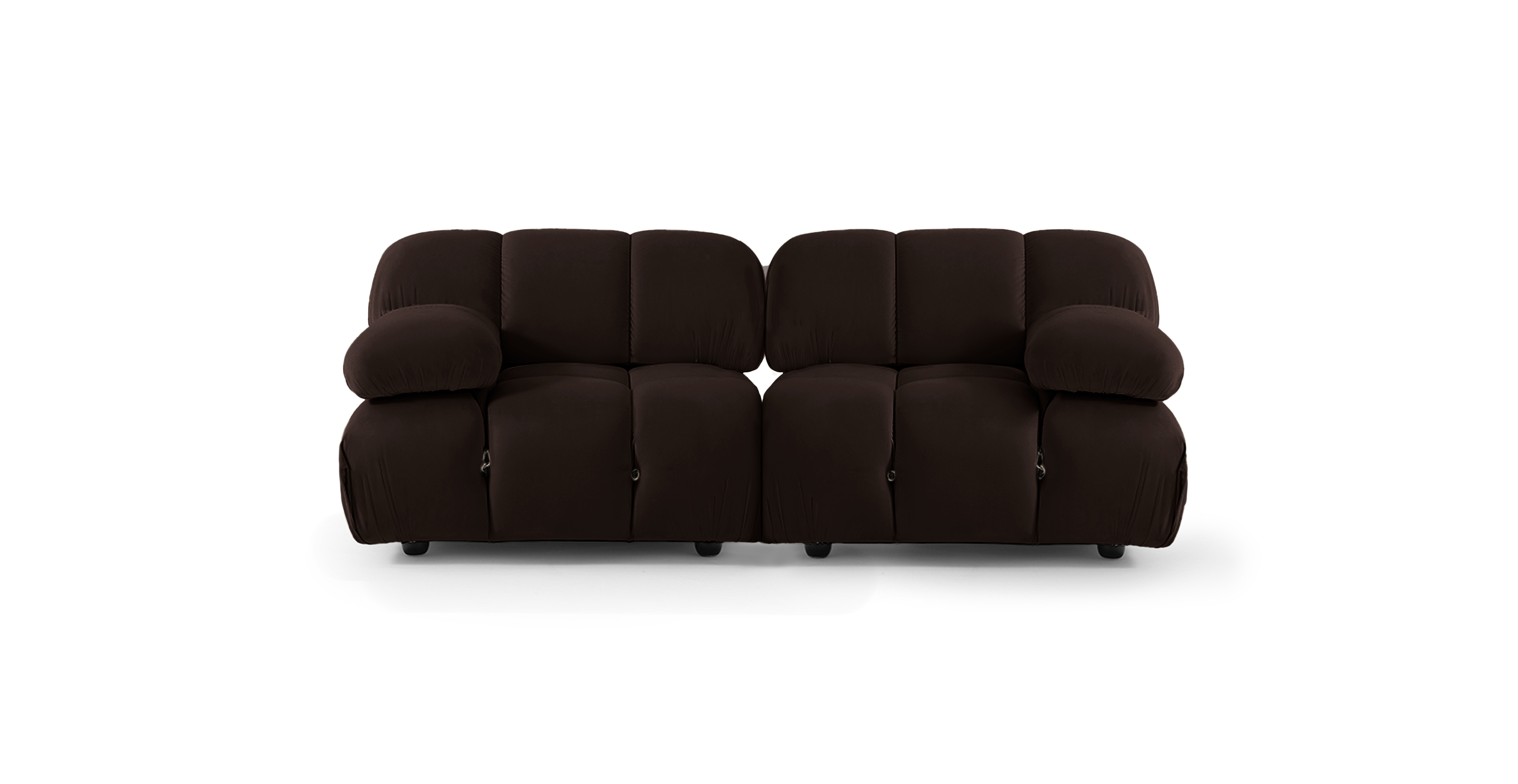Mario Bellini 2-Seater Sofa | Configuration A -  Velvet Brown Velvet