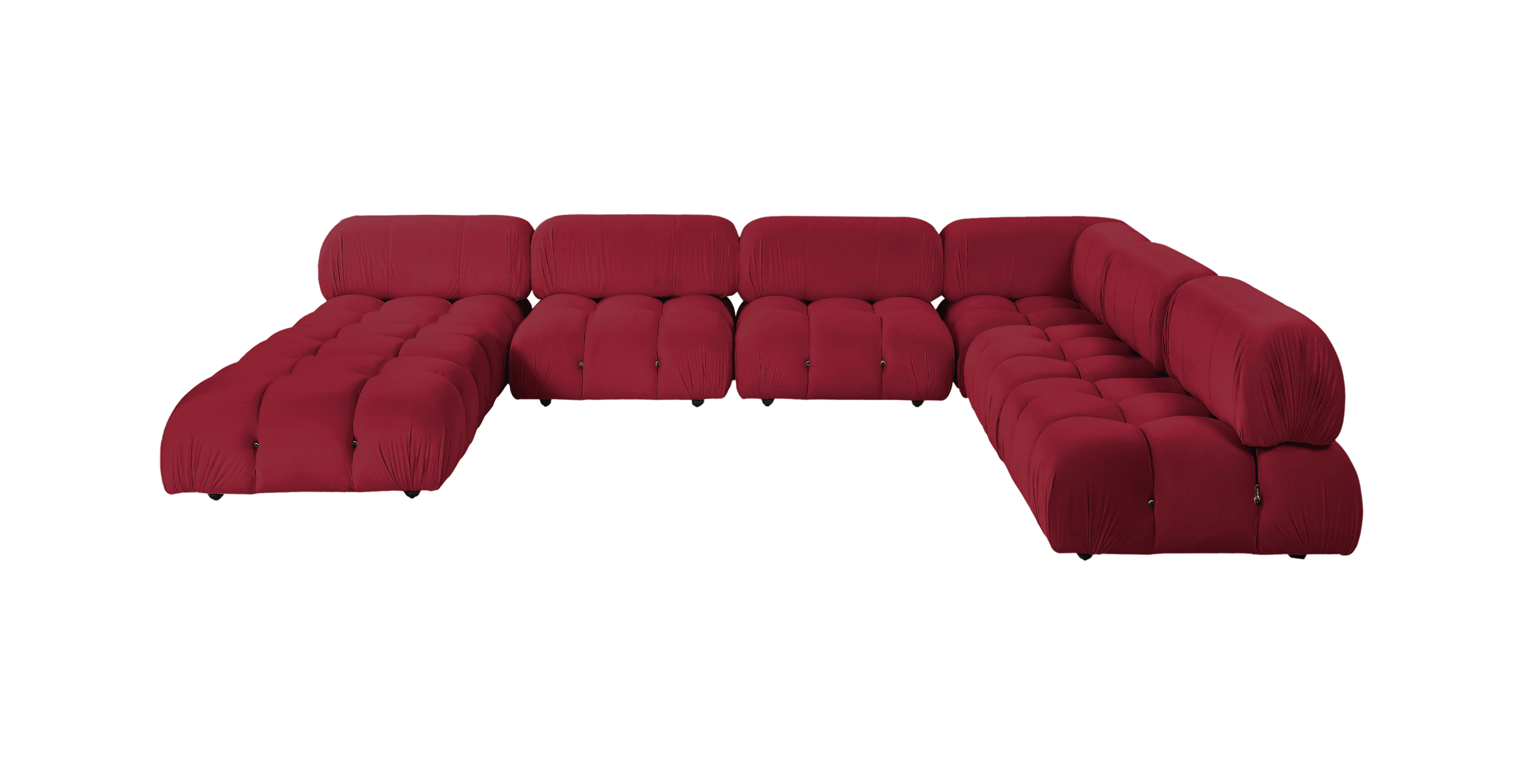 Mario Bellini Modular Sectional Sofa | Configuration H -  Velvet Burgundy Velvet