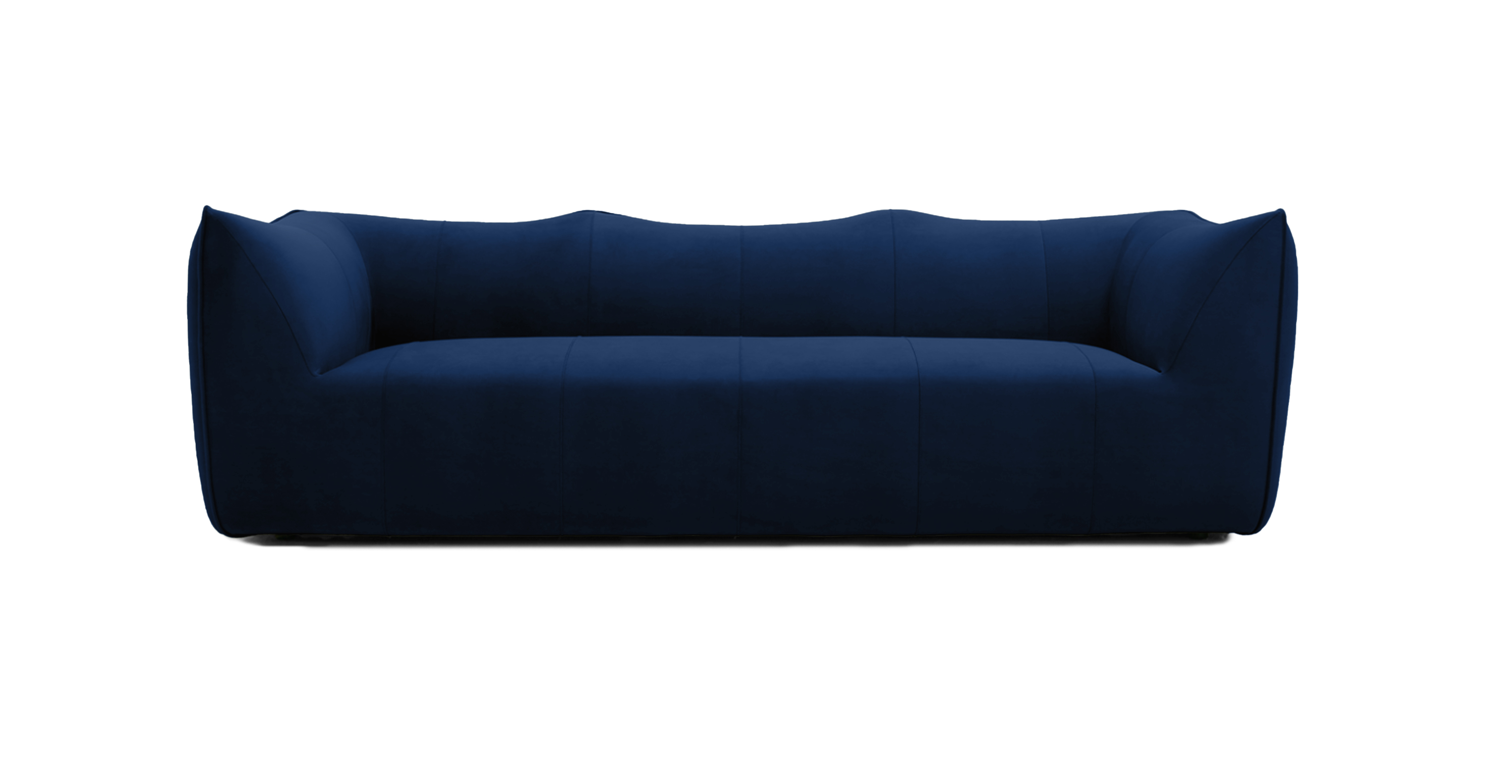 Mario Bellini Leandro 3 Seater Modern Sofa -  Velvet Blue Velvet