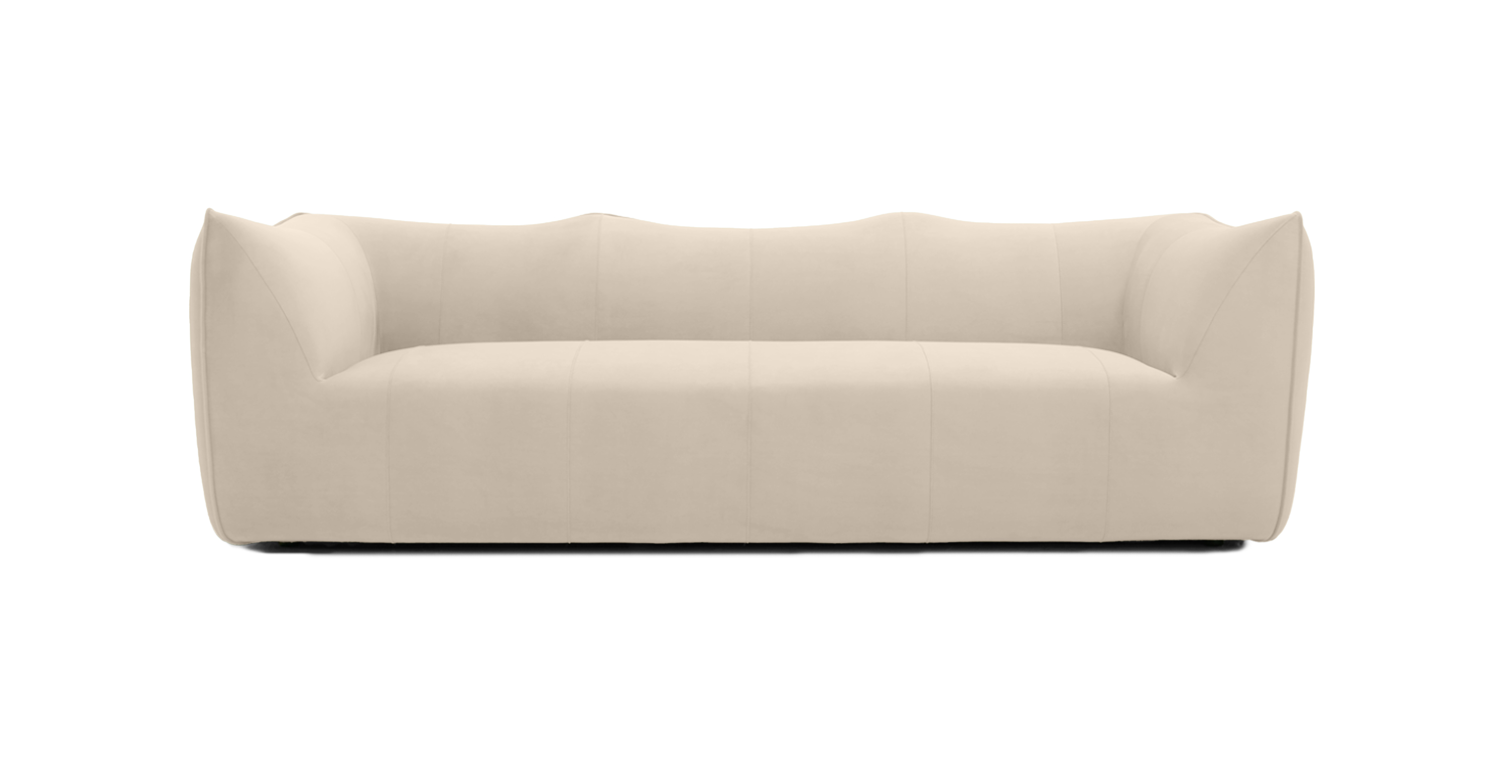 Mario Bellini Leandro 3 Seater Modern Sofa -  Velvet Ivory Velvet