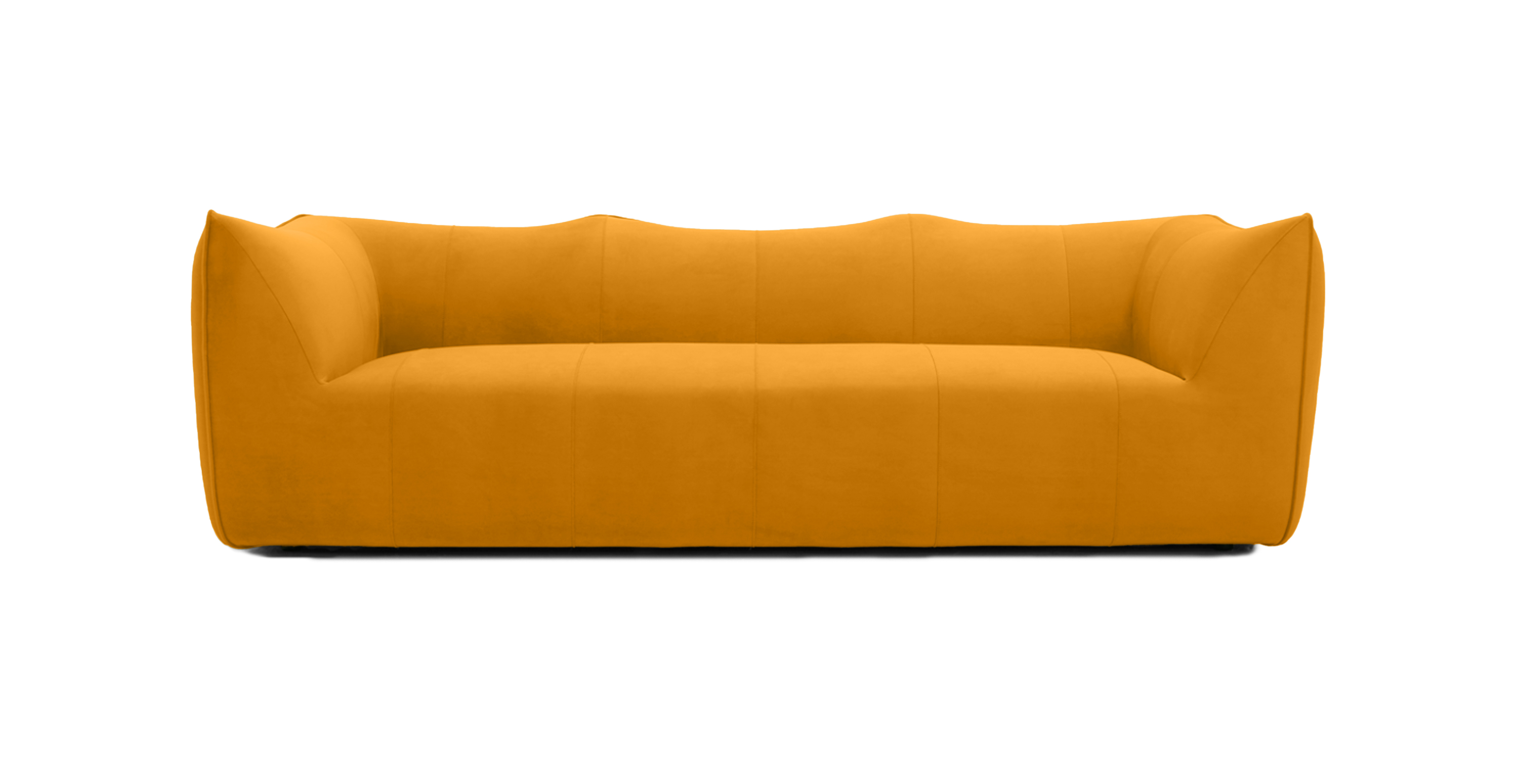 Mario Bellini Leandro 3 Seater Modern Sofa -  Velvet Mustard Velvet