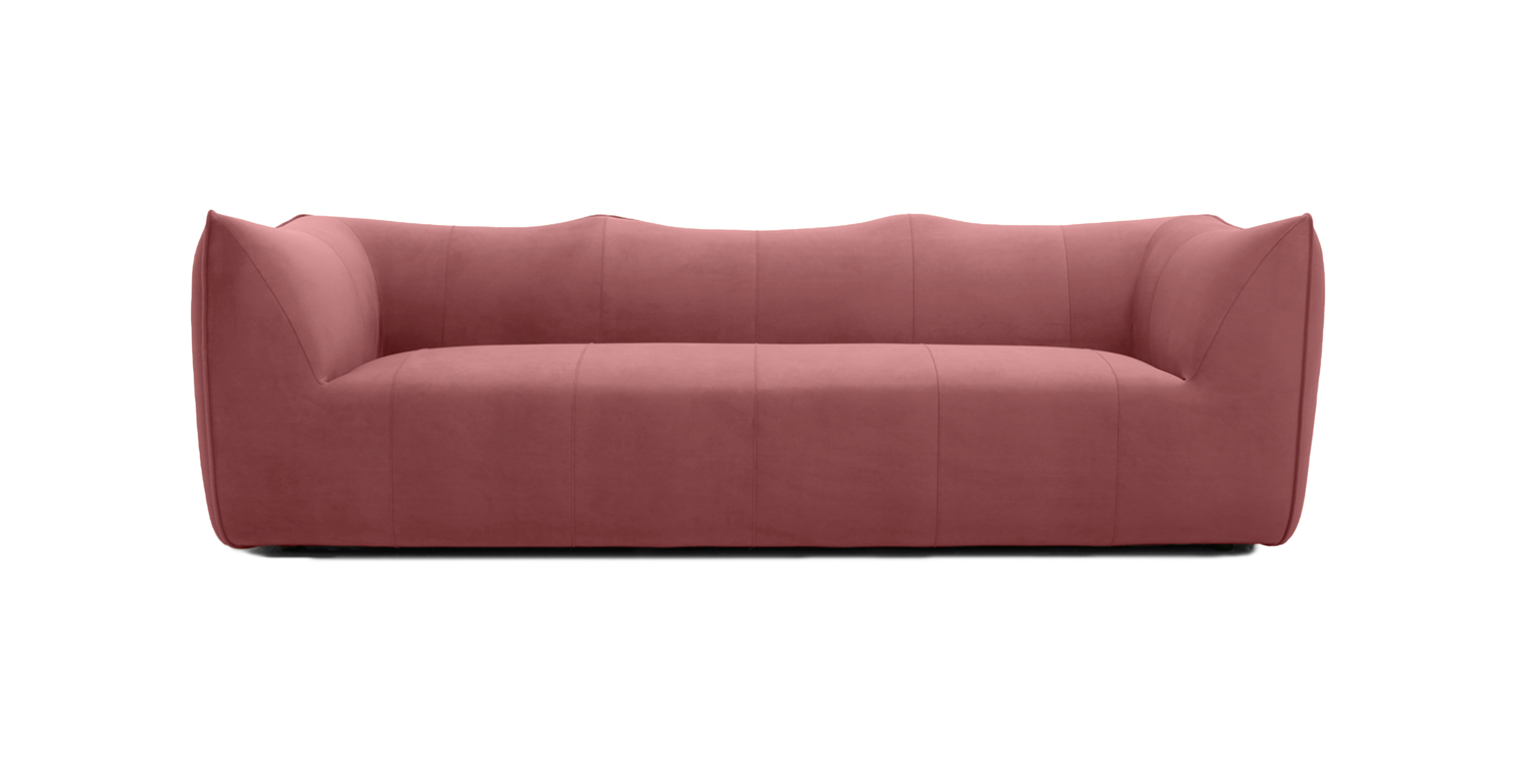 Mario Bellini Leandro 3 Seater Modern Sofa -  Velvet River Rouge Velvet
