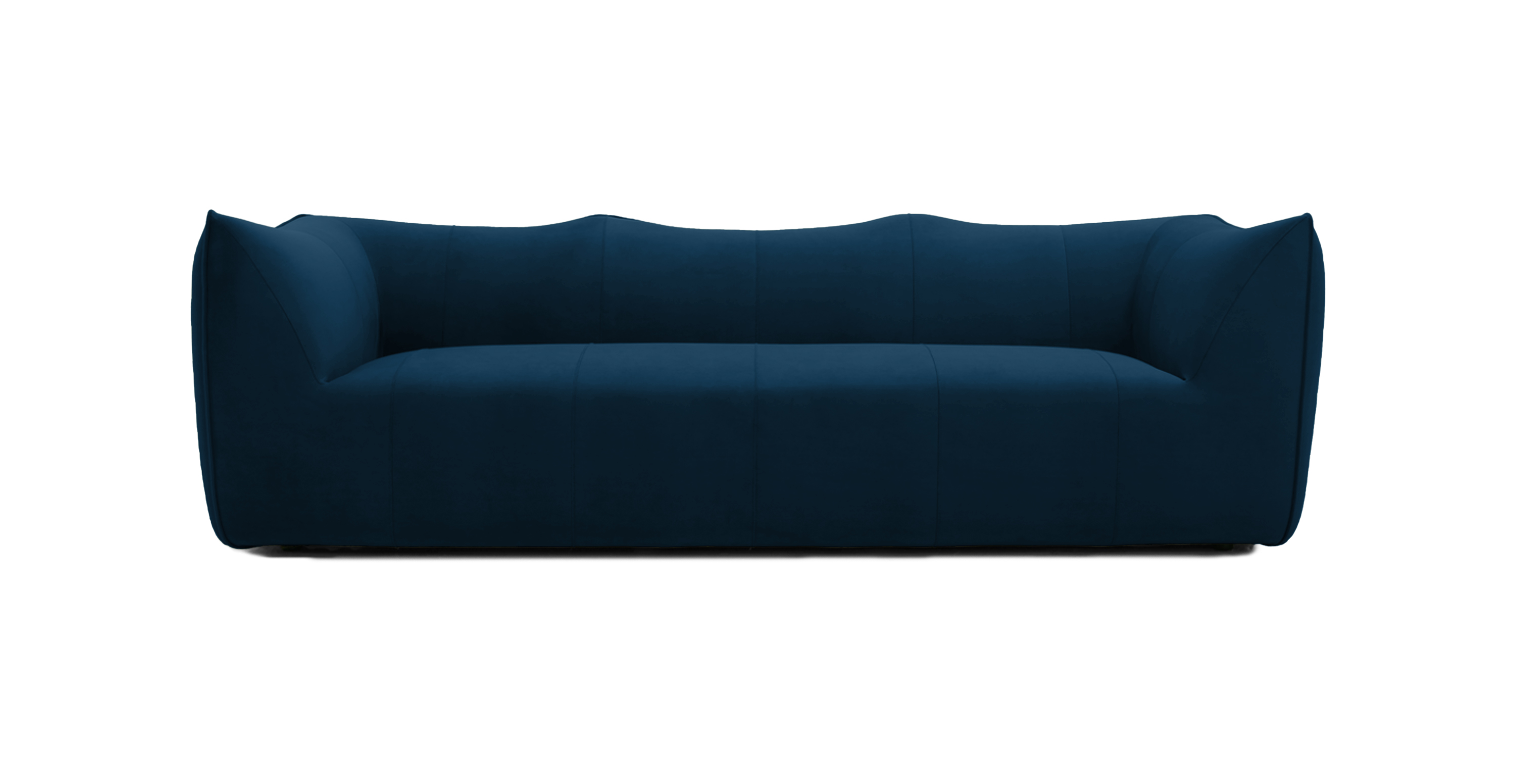 Mario Bellini Leandro 3 Seater Modern Sofa -  Velvet Royal Blue Velvet