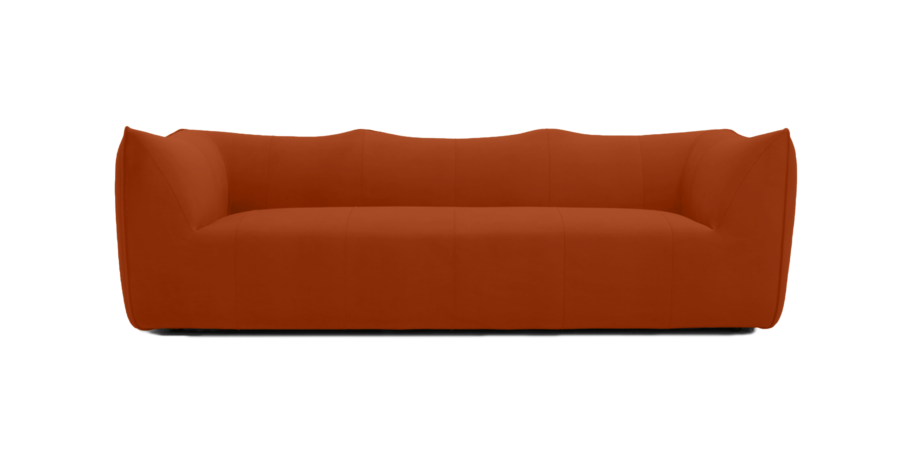 Mario Bellini Leandro 3 Seater Modern Sofa -  Velvet Rust Orange Velvet