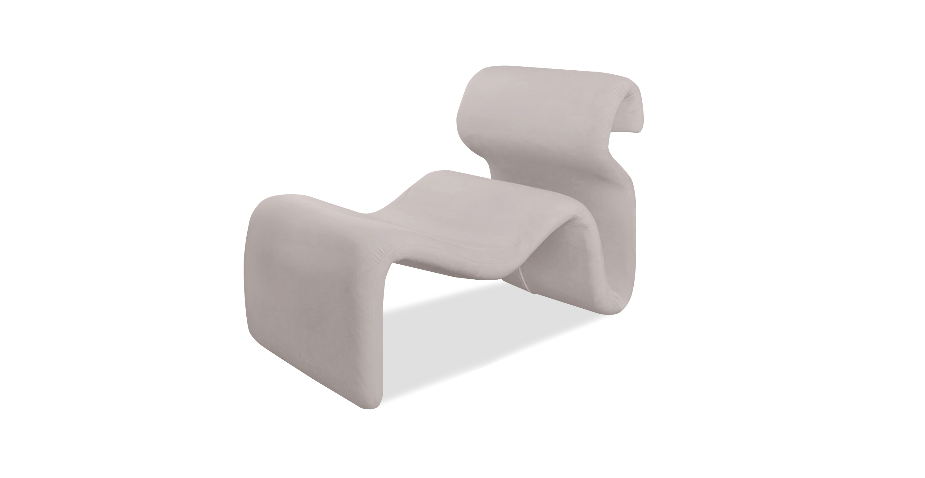 Jan Ekselius Etcetera Ergonomic Lounge Chair - Velvet Light Gray Velvet