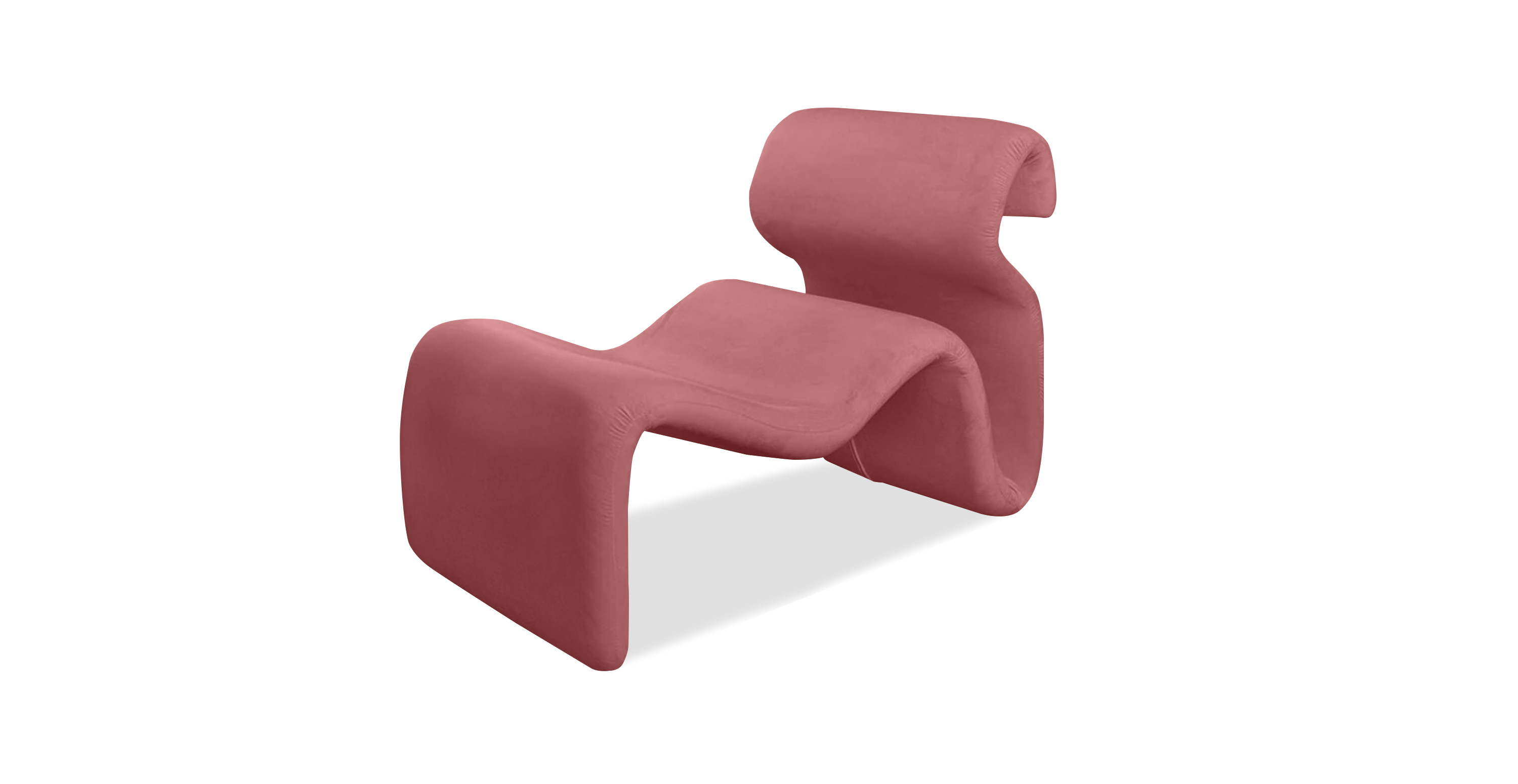 Jan Ekselius Etcetera Ergonomic Lounge Chair - Velvet River Rouge Velvet