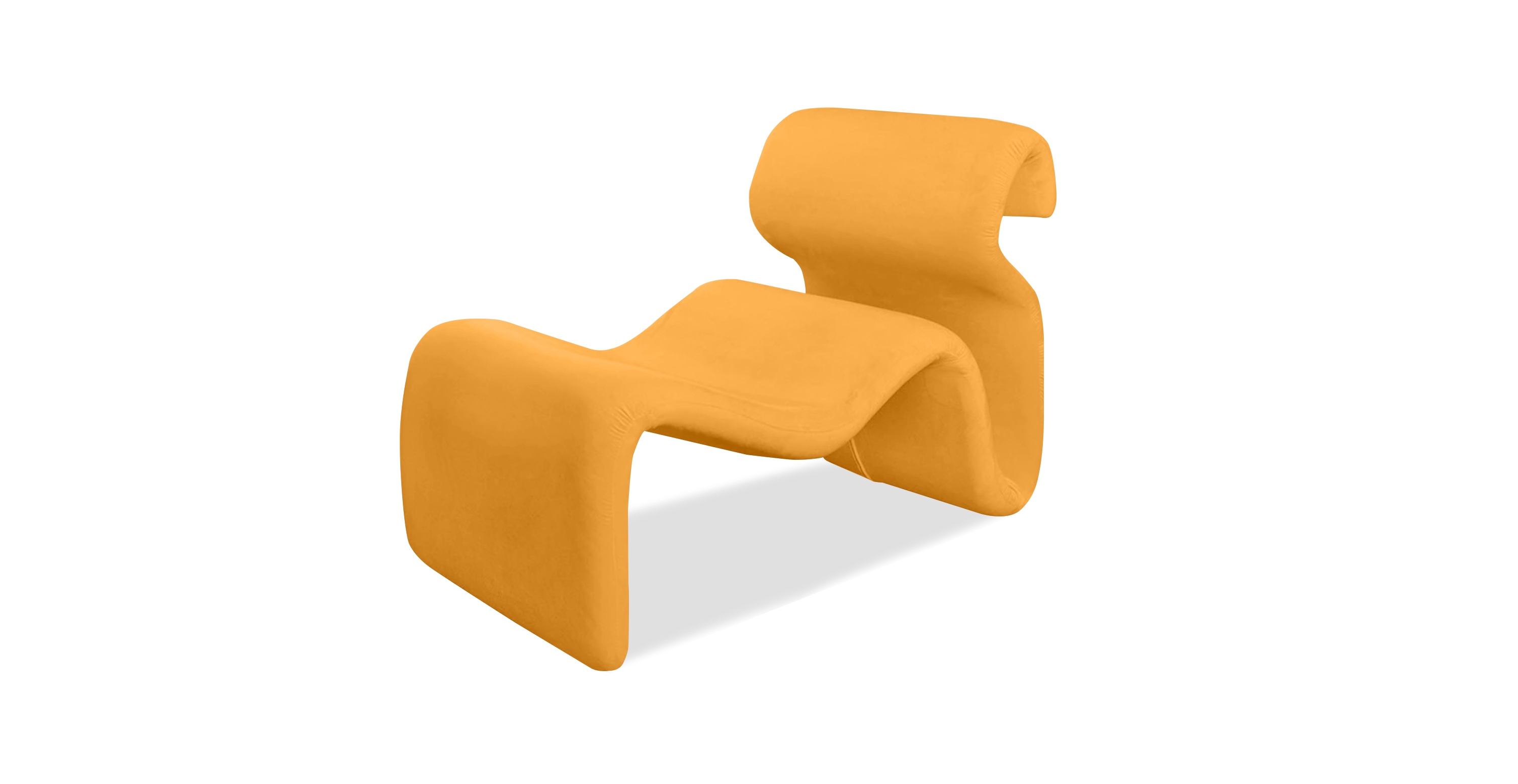 Jan Ekselius Etcetera Ergonomic Lounge Chair - Velvet Mustard Velvet