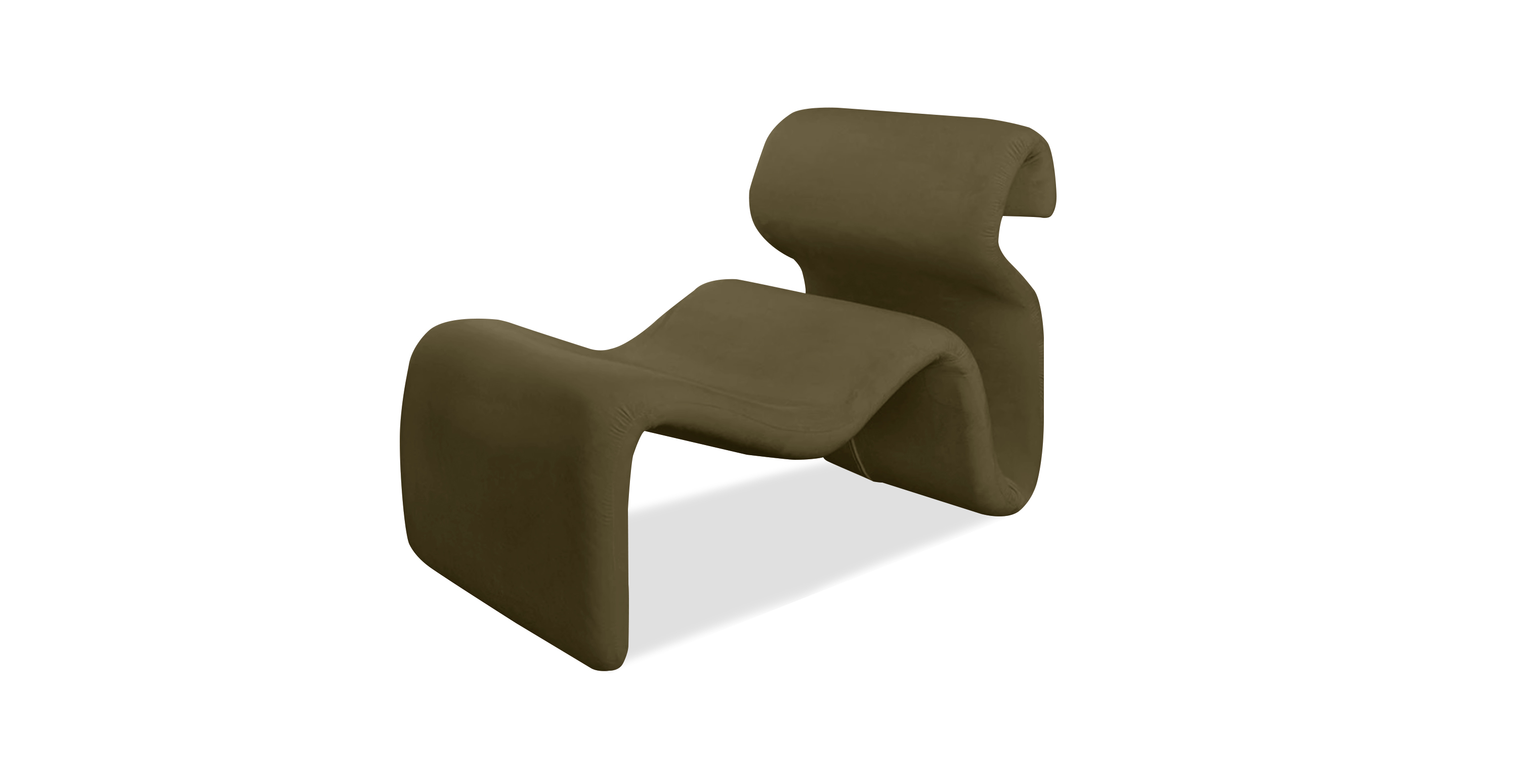 Jan Ekselius Etcetera Ergonomic Lounge Chair - Velvet Army Green Velvet