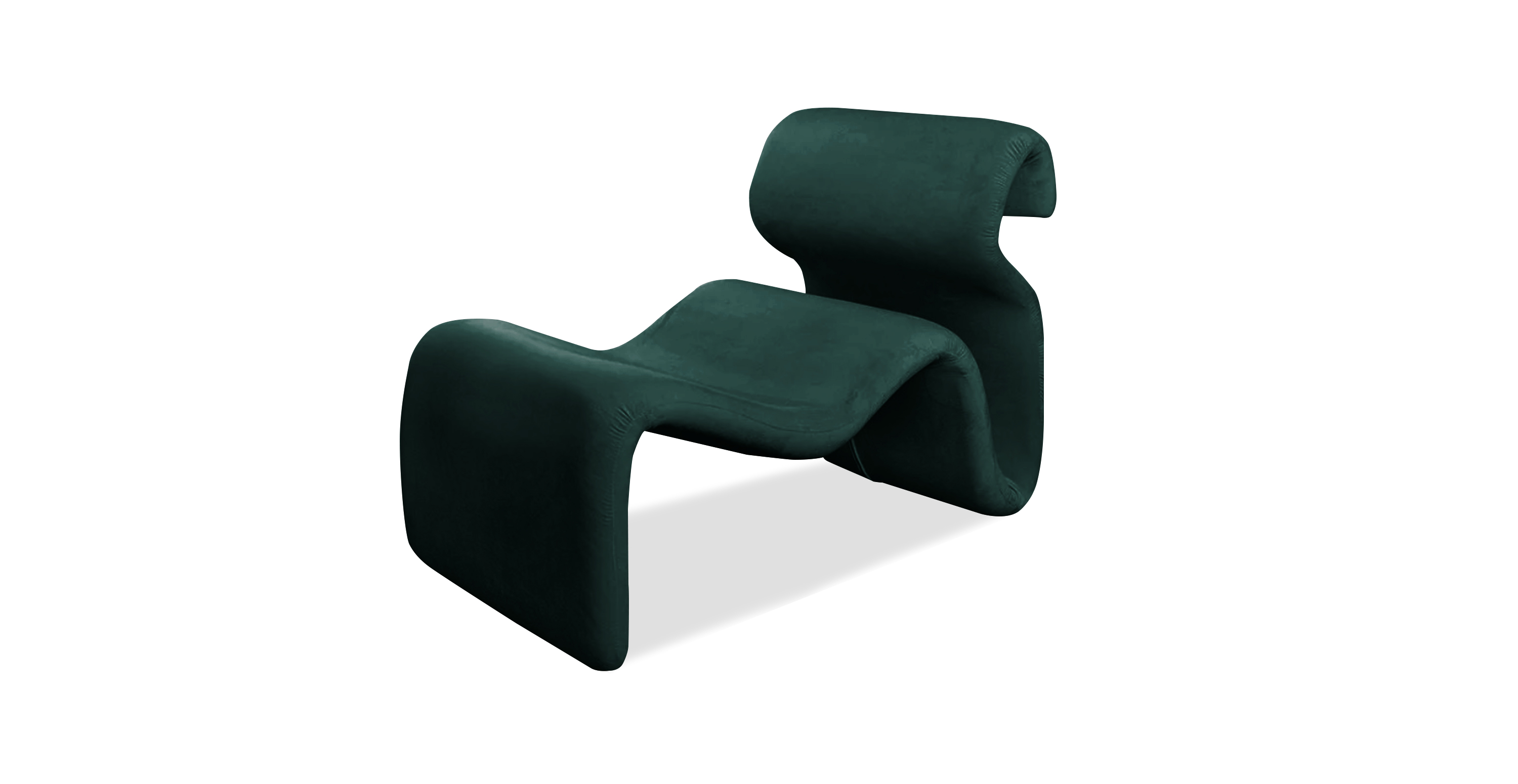 Jan Ekselius Etcetera Ergonomic Lounge Chair - Velvet Dark Green Velvet