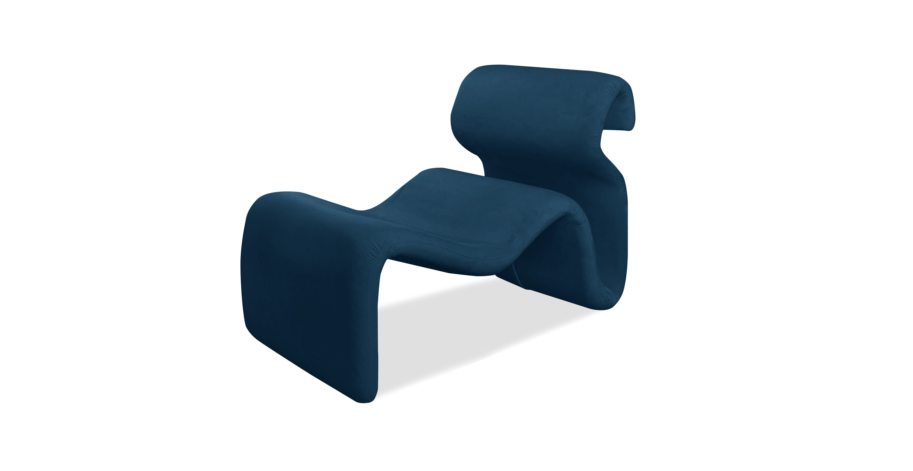 Jan Ekselius Etcetera Ergonomic Lounge Chair - Velvet Royal Blue Velvet