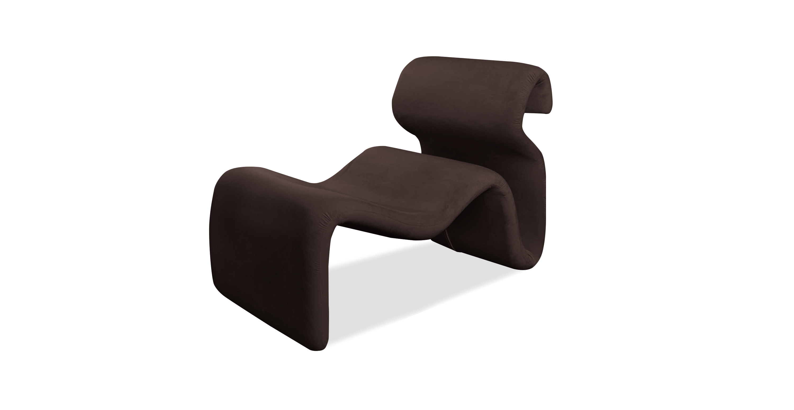 Jan Ekselius Etcetera Ergonomic Lounge Chair - Velvet Brown Velvet