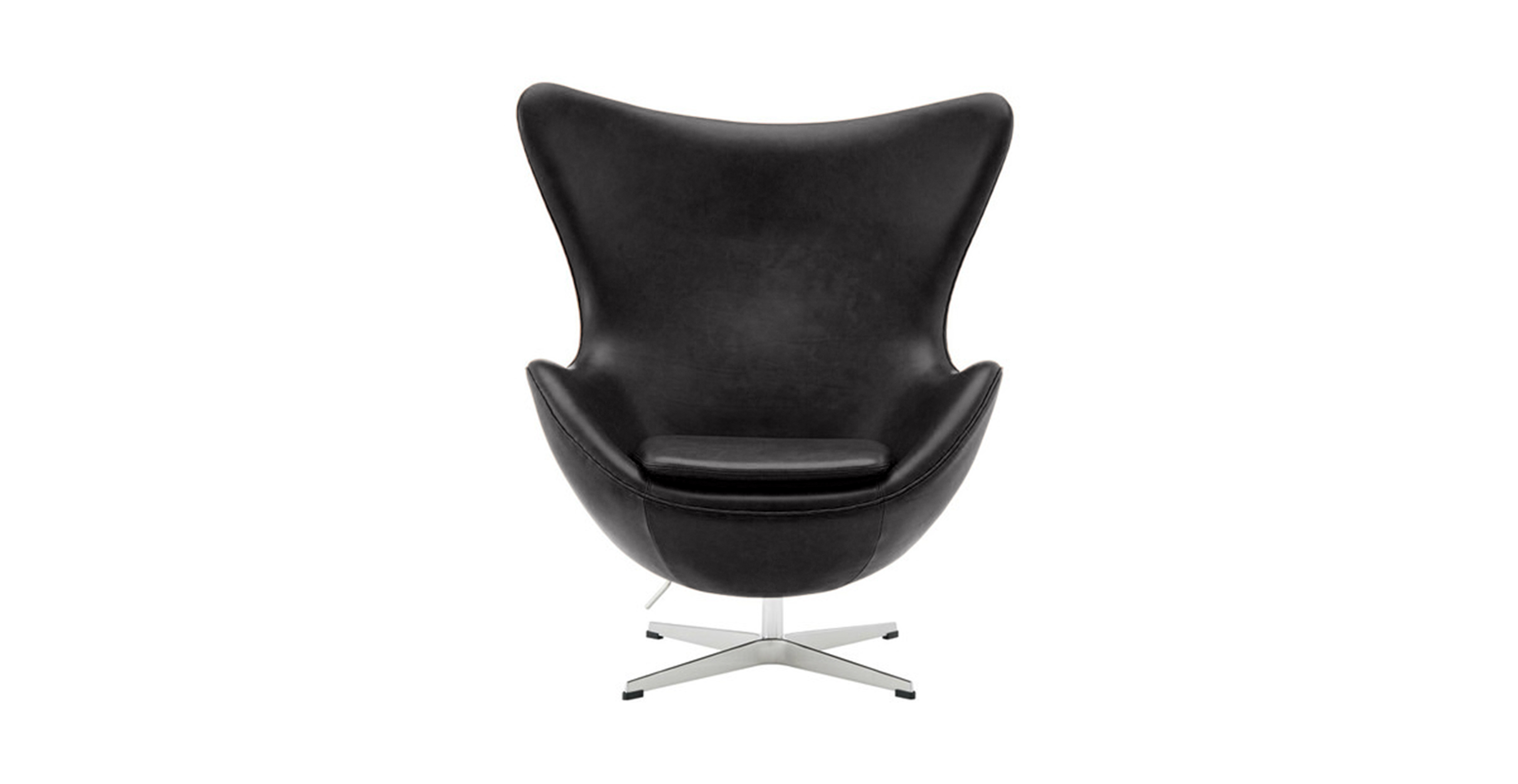 Egg Chair - Arne Jacobsen -  Leather Antique Black