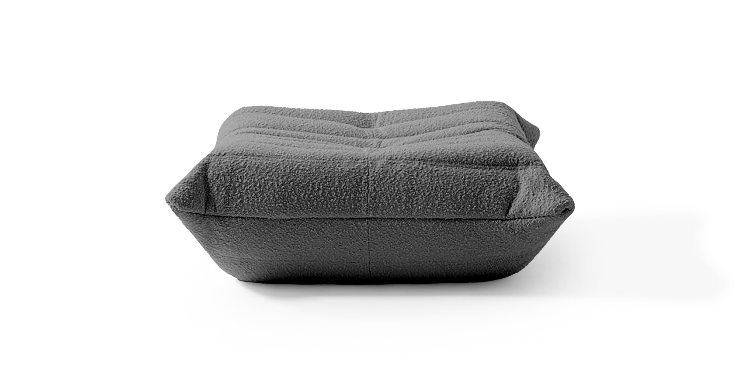 Michel Ducaroy Modern Fabric Ottoman -  Boucle Gray Boucle