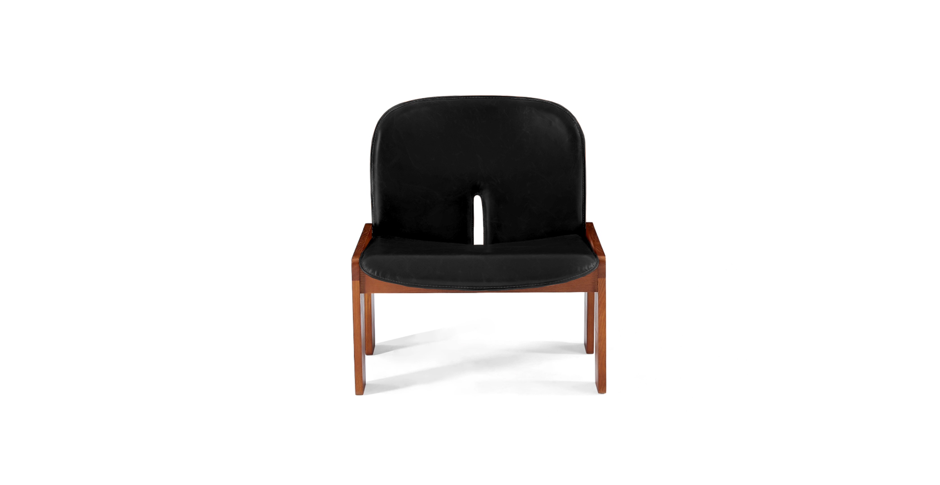 Scarpa Model 925 Easy Chair -  Leather Black Italian