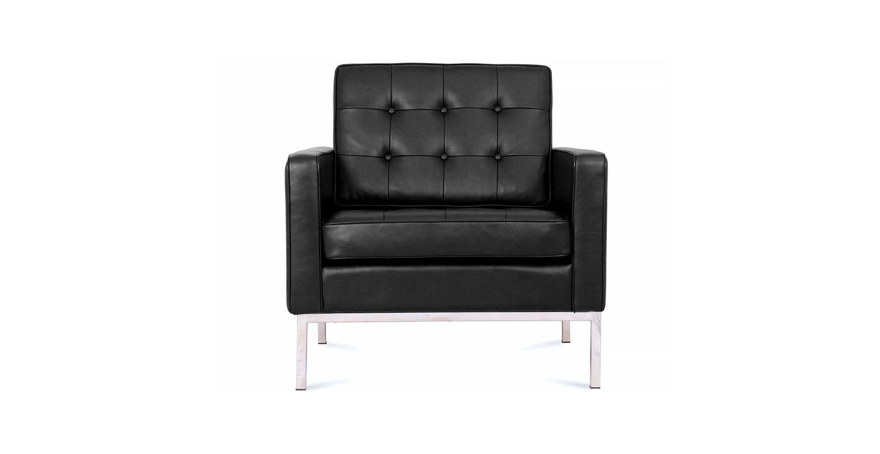 Florence Arm Chair - FINAL SALE -  Leather Black Aniline