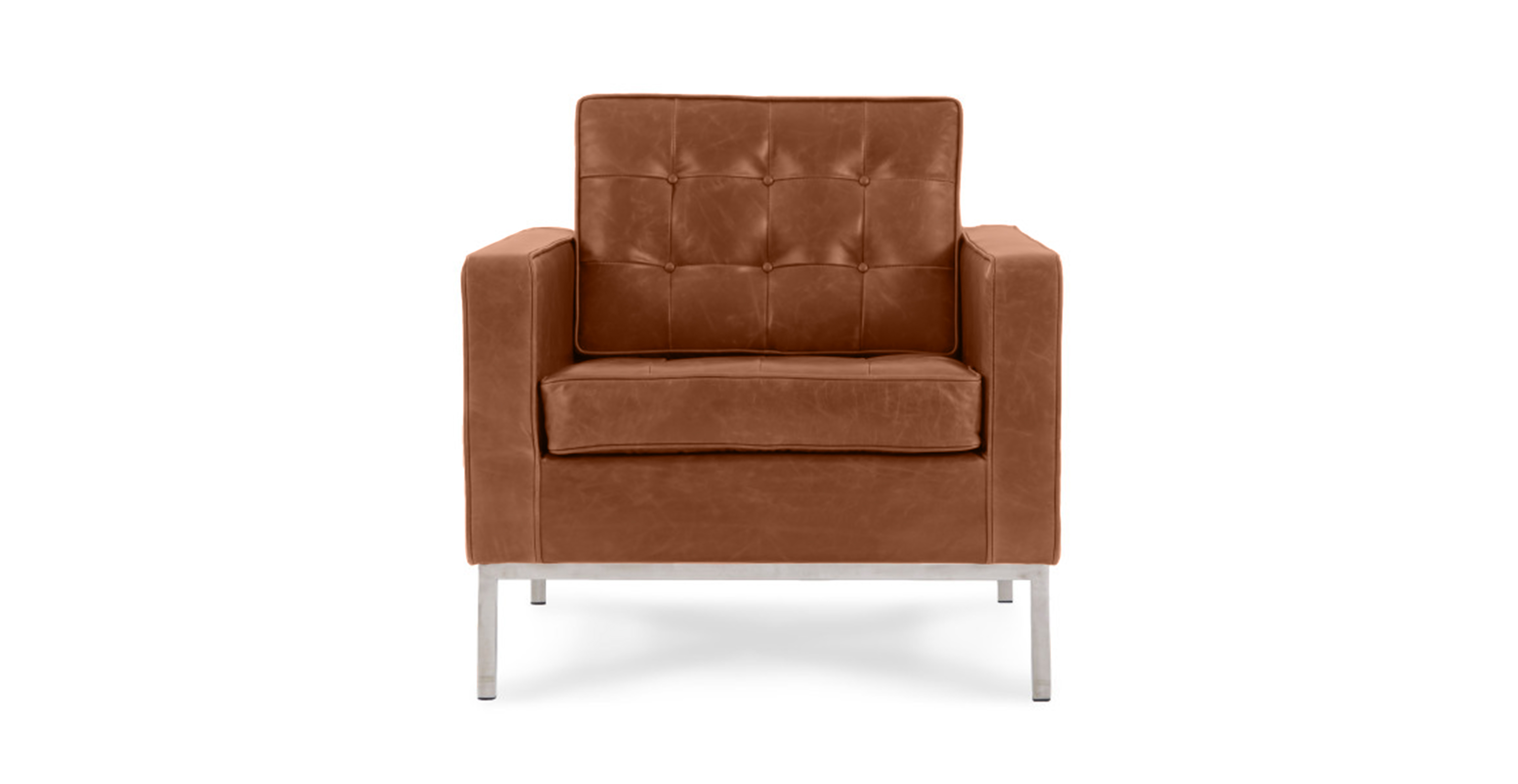 Florence Arm Chair - FINAL SALE -  Antique Brown Aniline Leather