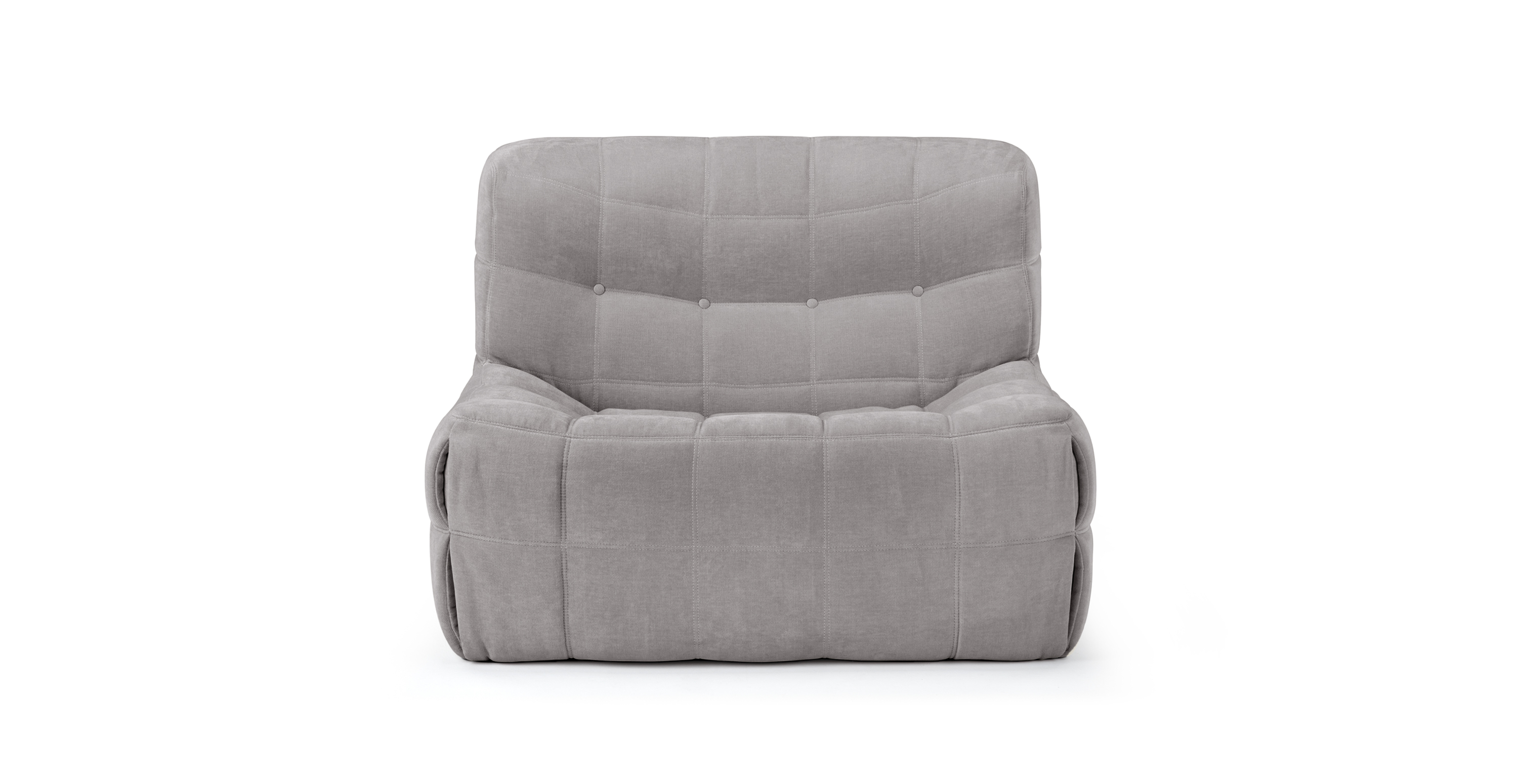 Michel Ducaroy Kashyma Modern Lounge Chair -  Chenille Light Grey