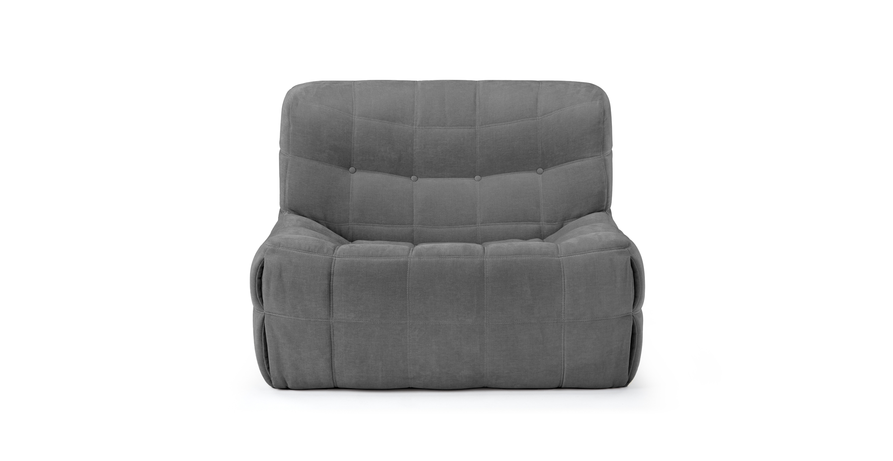 Michel Ducaroy Kashima Mid Century Modern Lounge Chair -  Chenille Charcoal Gray