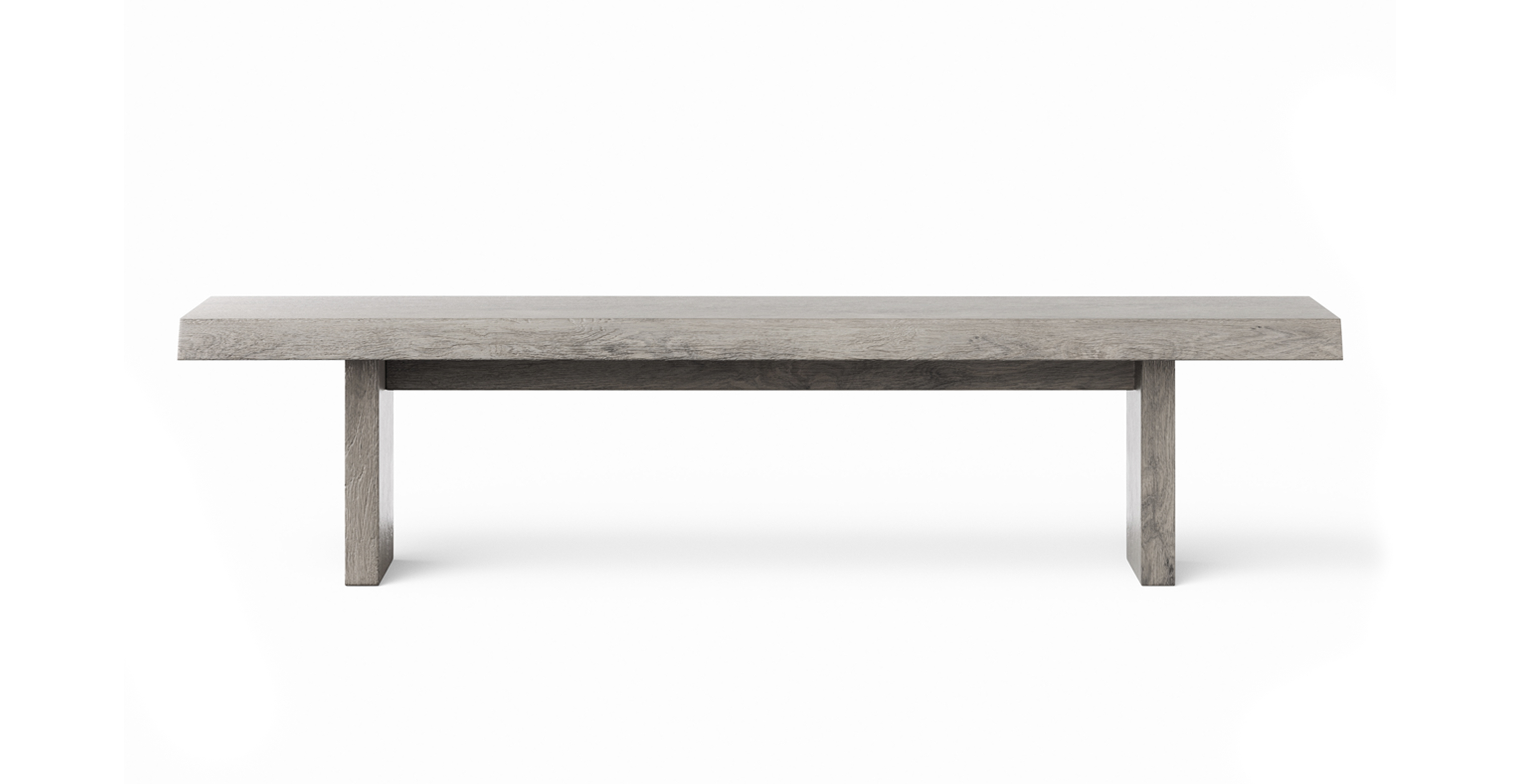 Orchard Live Edge Wood Bench -  Wood Sandblasted Grey 102"