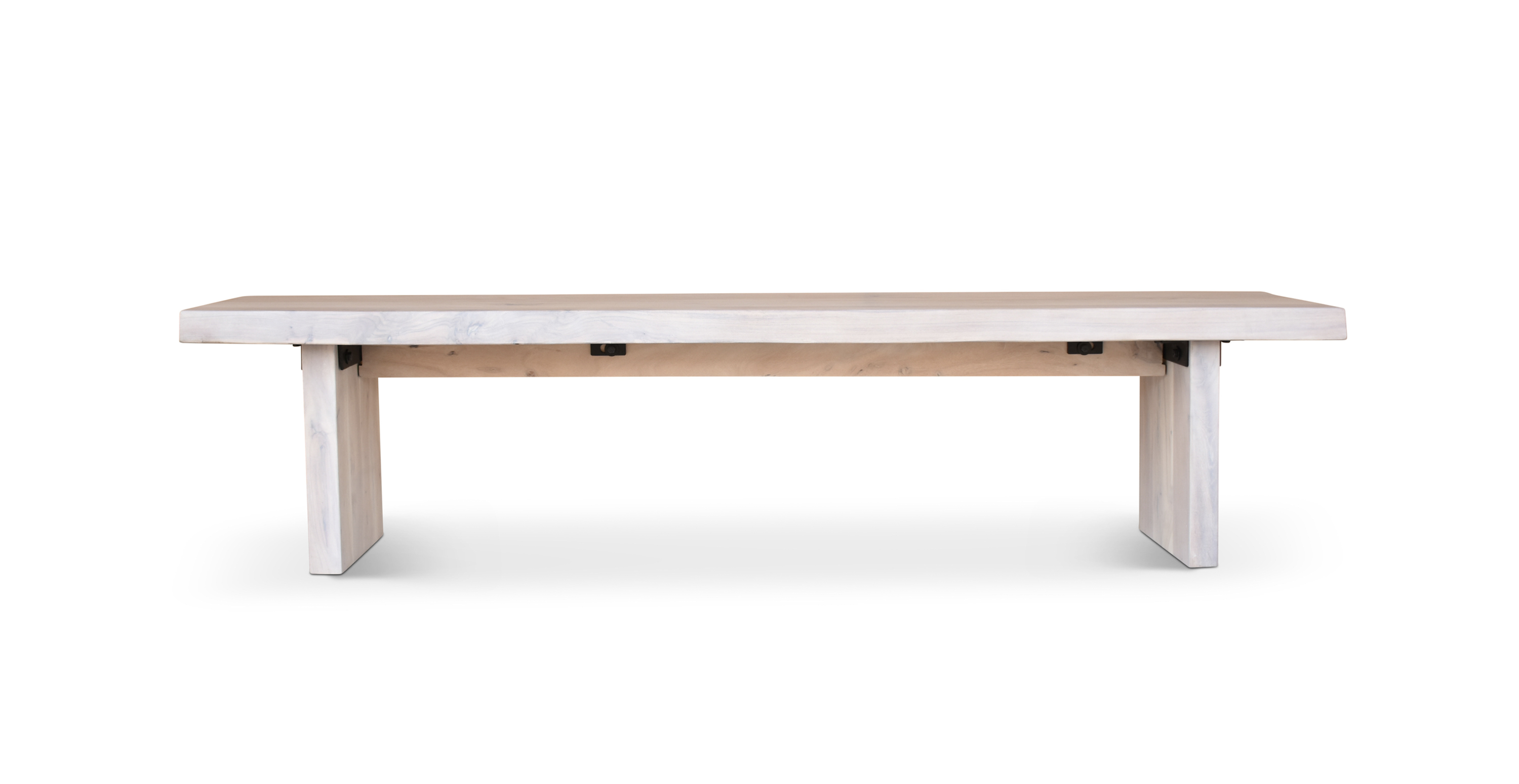 Orchard Live Edge Wood Bench -  Wood White Wash 102"
