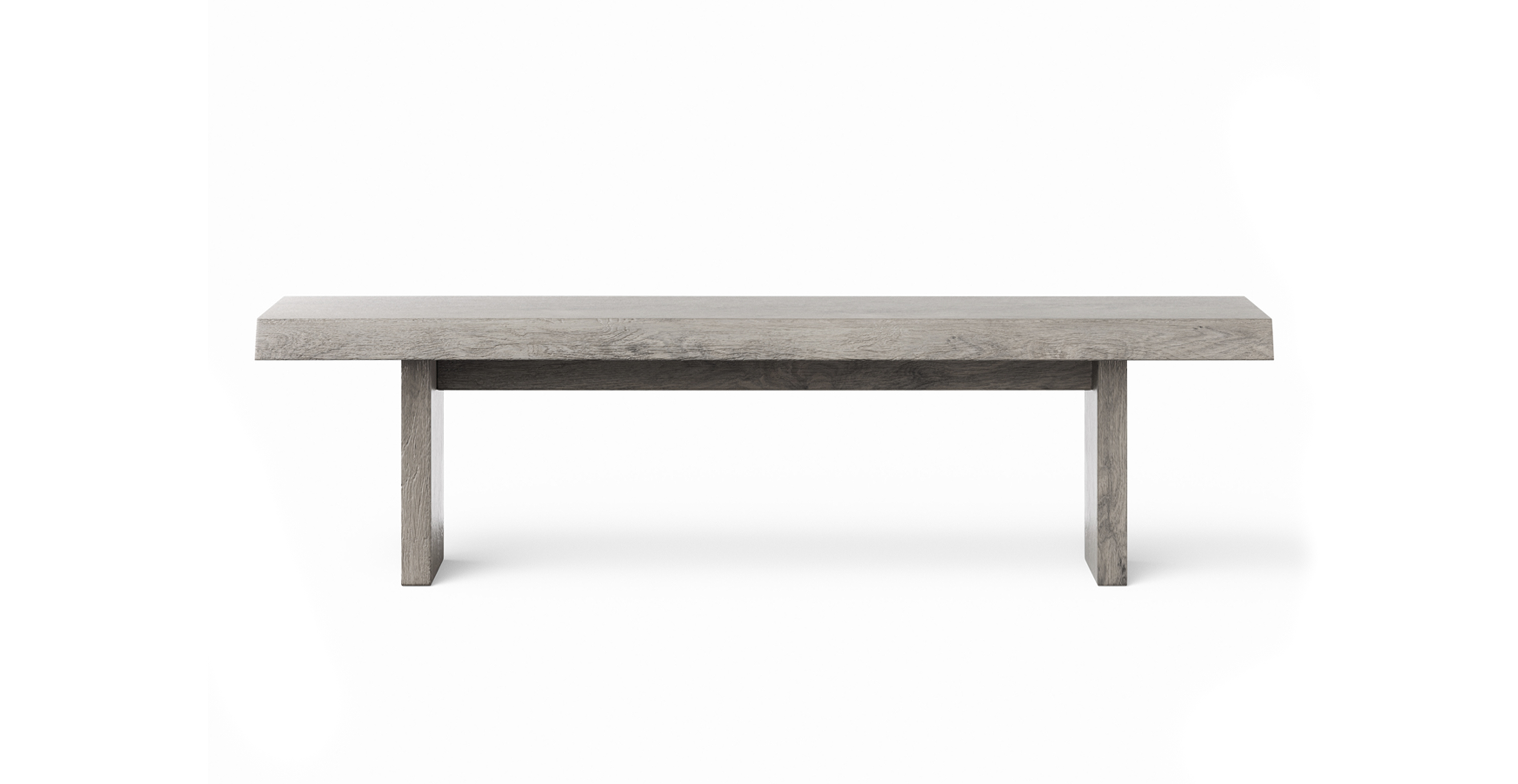 Orchard Live Edge Wood Bench -  Wood Sandblasted Grey 65"
