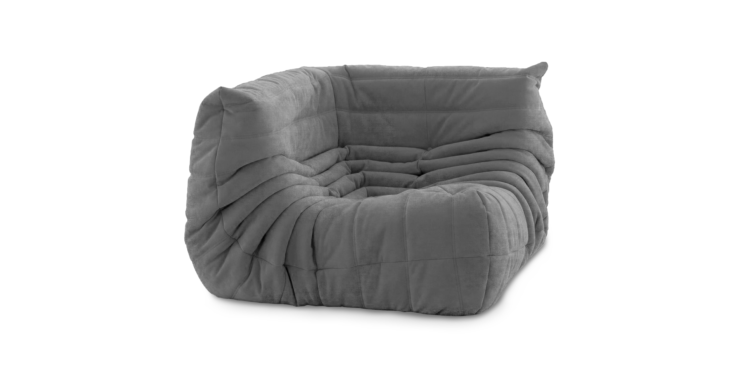 Michel Ducaroy Corner Seat Fabric -  Chenille Charcoal Gray