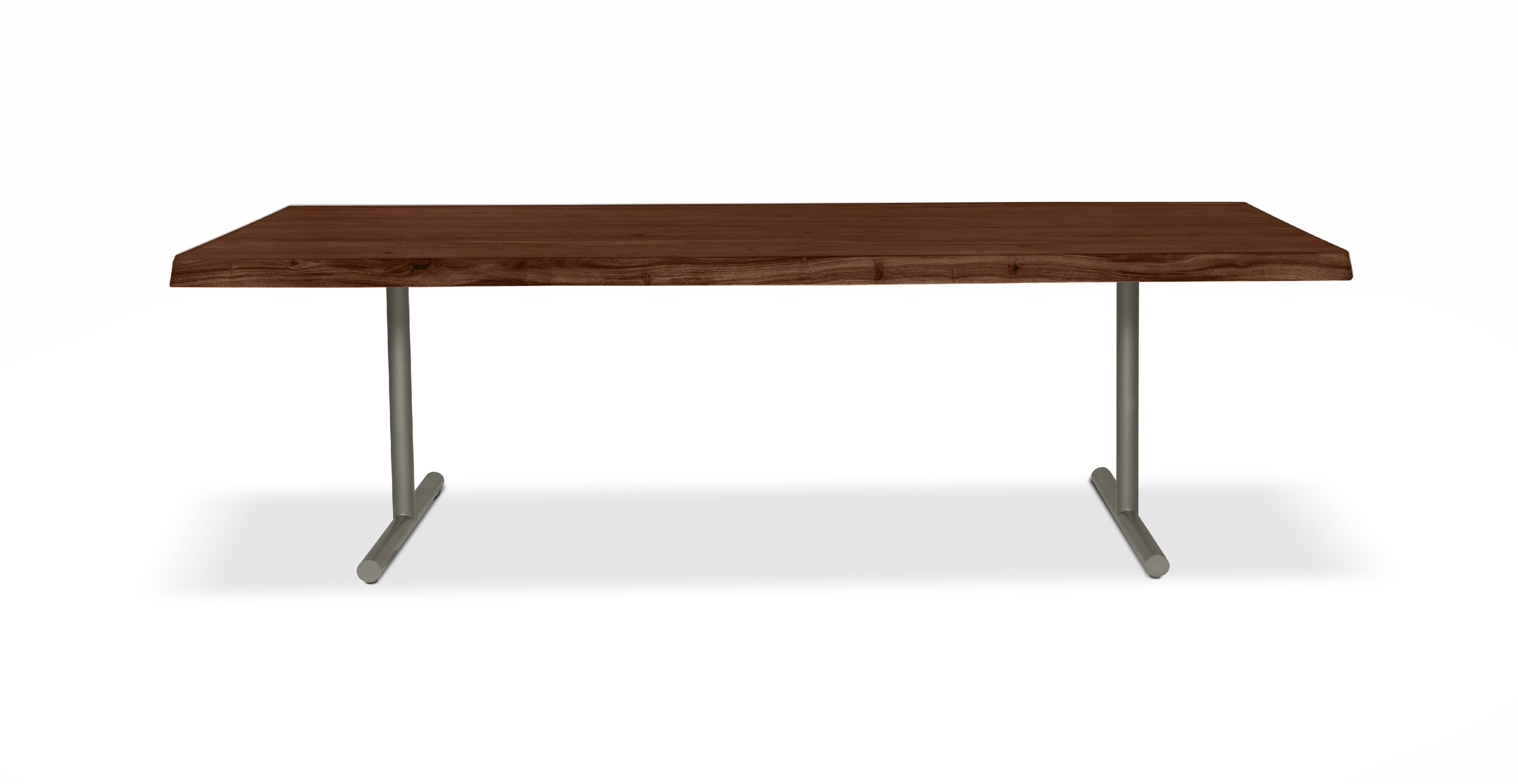 Orchard Pewter  Aluminum T Base Wooden Dining Table -  Wood Top And Aluminum Base Americano 116"