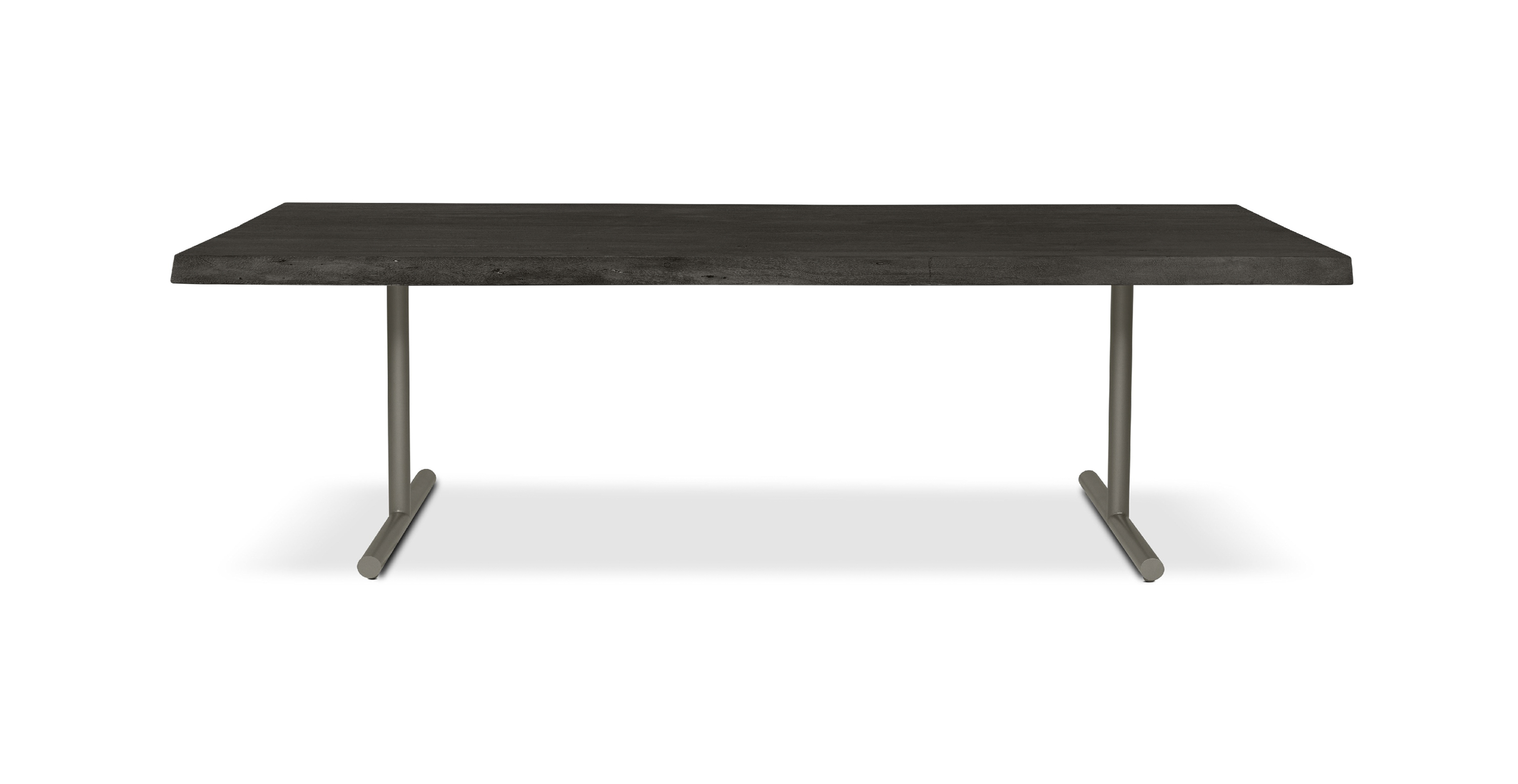 Orchard Pewter  Aluminum T Base Wooden Dining Table -  Wood Top And Aluminum Base Ebonized 116"