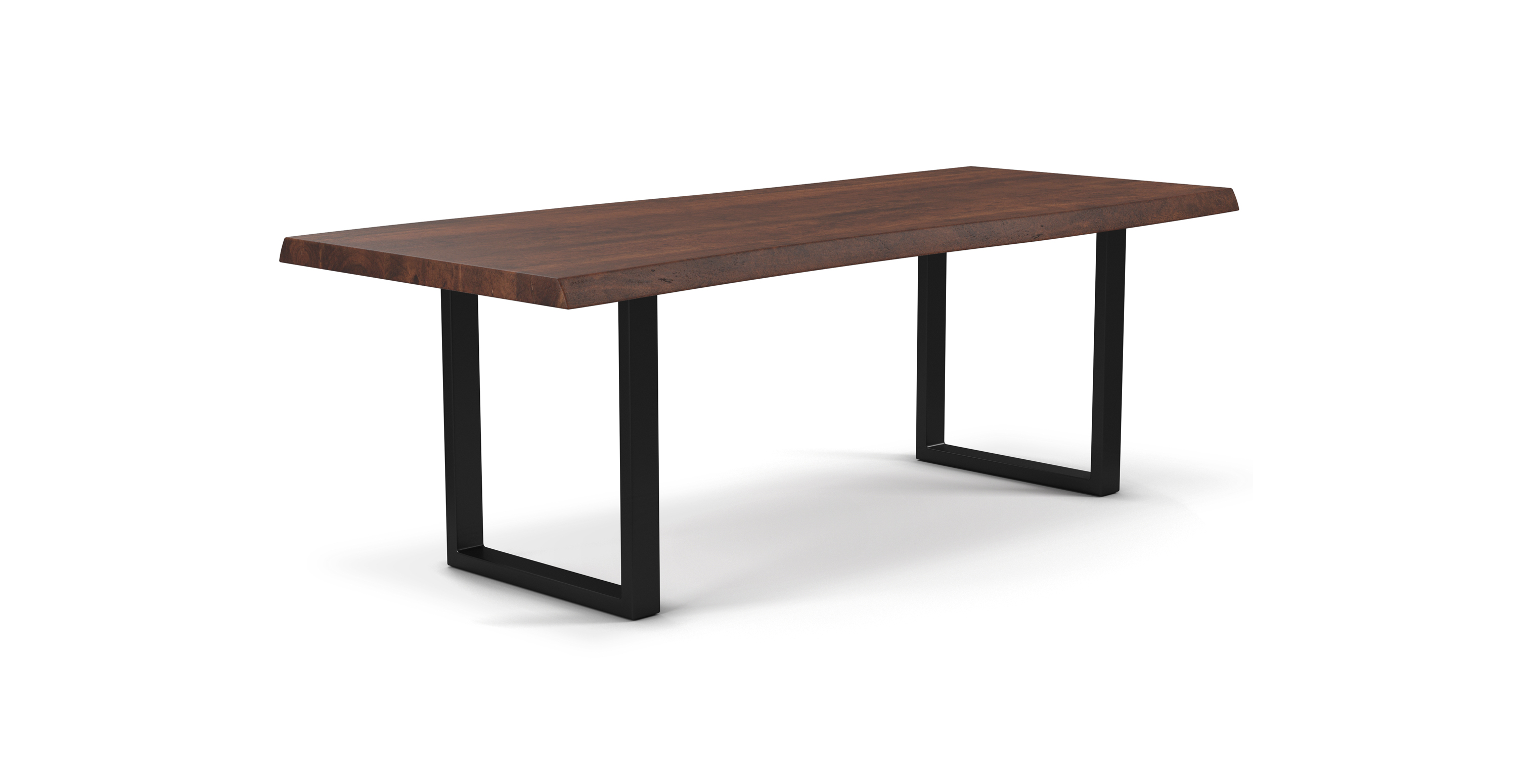 Orchard Black Aluminum U Base Wooden Dining Table - Wood Top And Aluminum Base Americano 79"