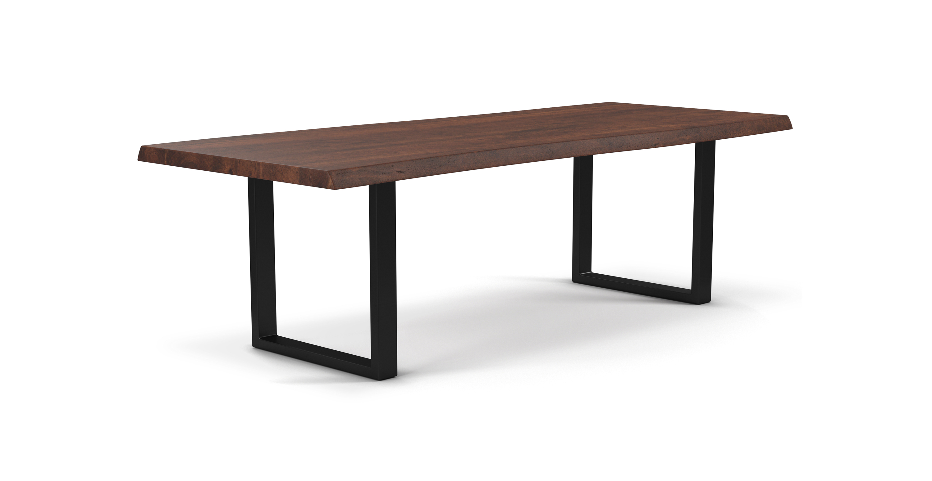 Orchard Black Aluminum U Base Wooden Dining Table - Wood Top And Aluminum Base Americano 92"