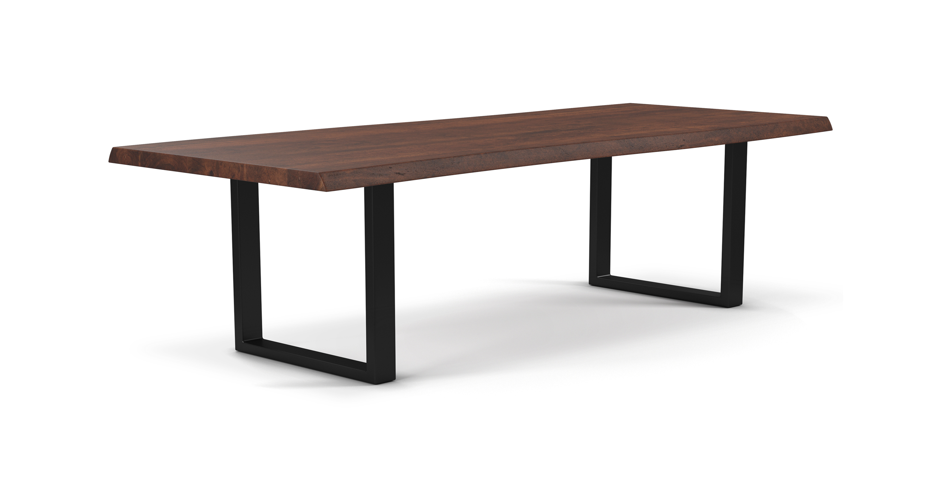 Orchard Black Aluminum U Base Wooden Dining Table - Wood Top And Aluminum Base Americano 116"