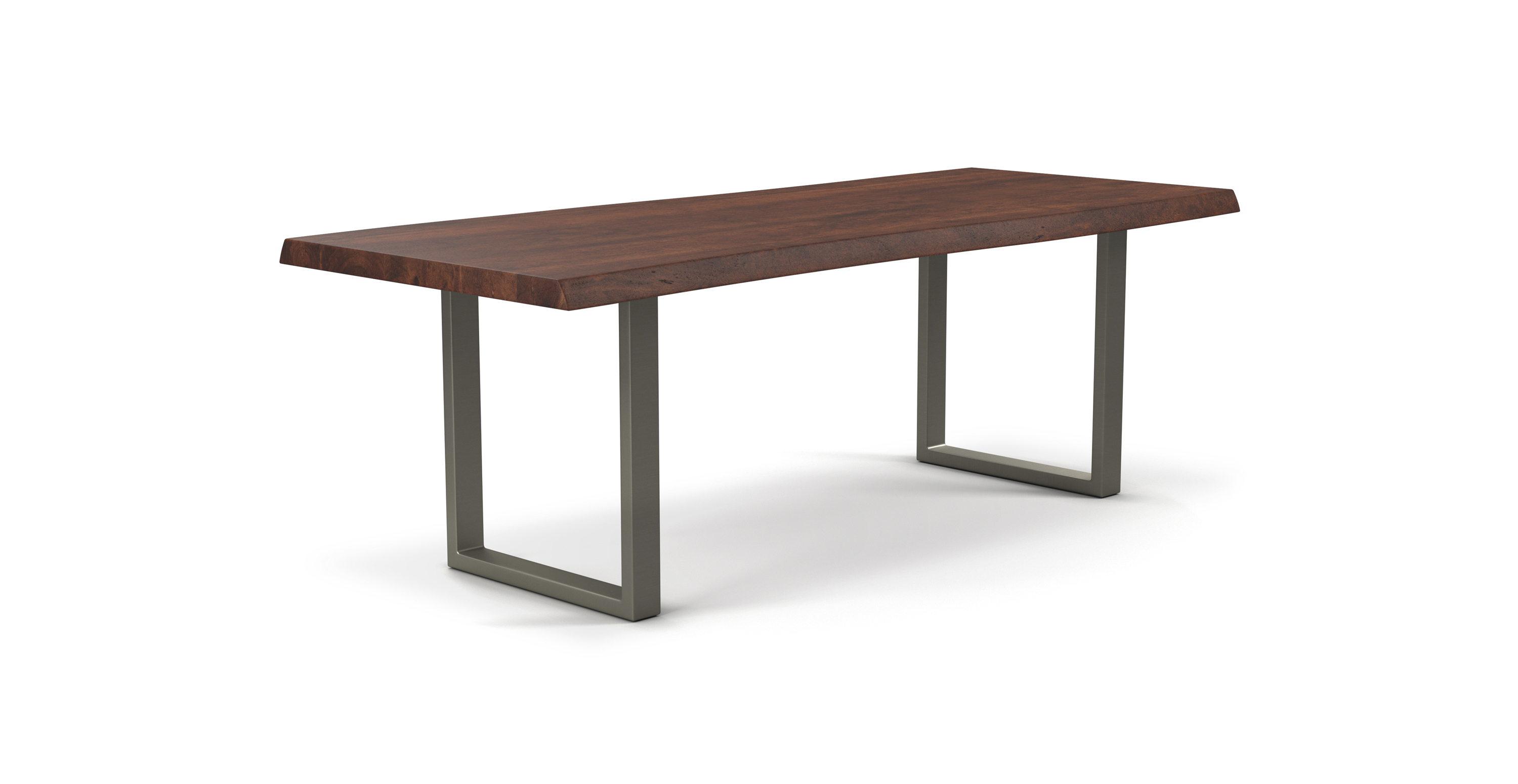 Orchard Pewter Aluminum U Base Wooden Dining Table -  Wood Top And Aluminum Base Americano 79"